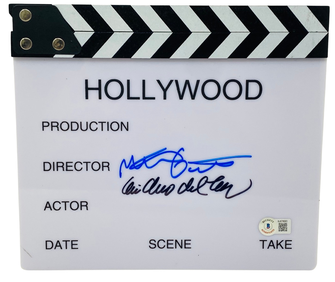 Guillermo Del Toro & Mark Gustafson Signed Pinocchio Director Clapboard BAS COA
