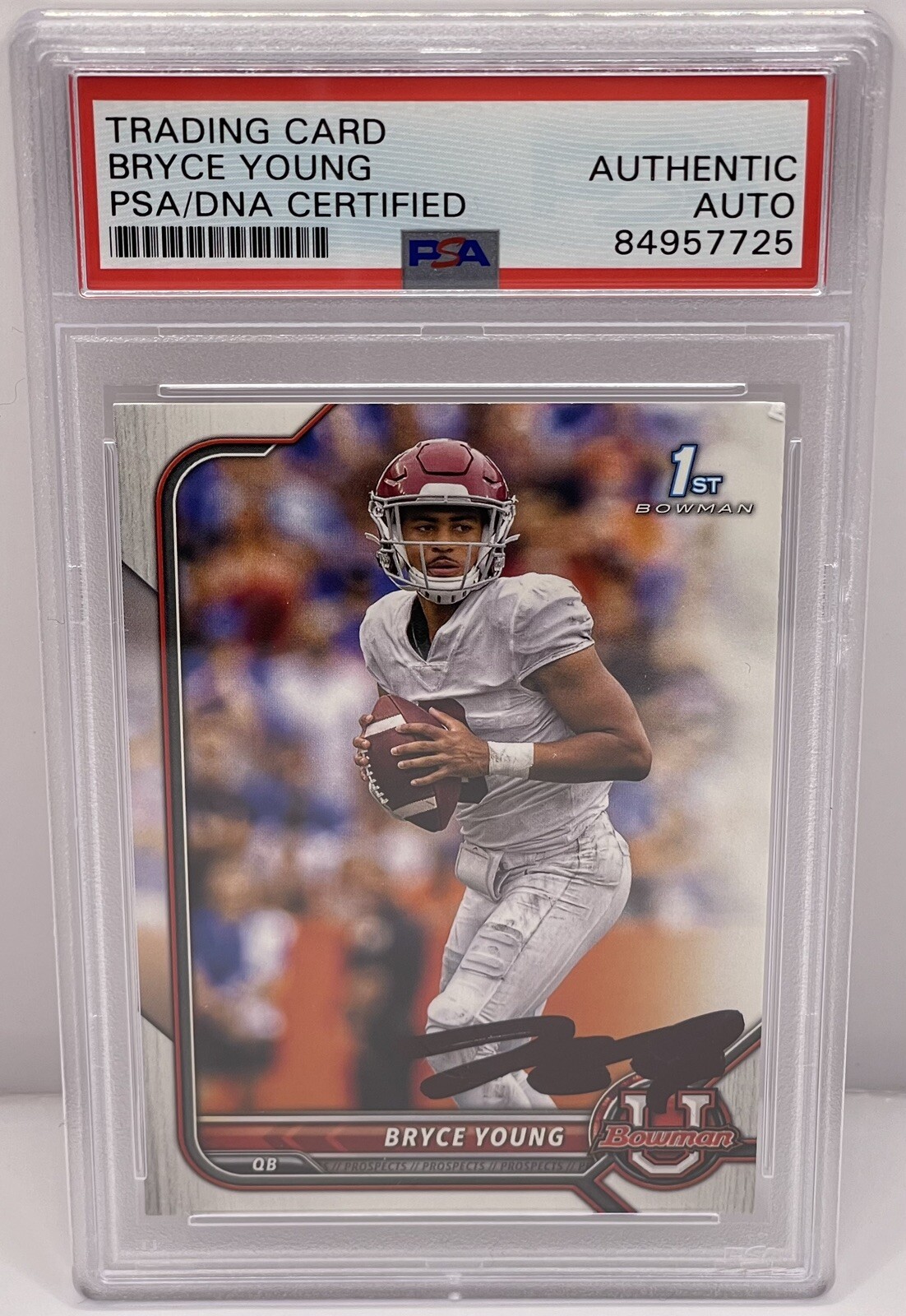 Bryce Young Signed Auto 2022 Bowman Rookie Card Carolina Panthers PSA/DNA Slab
