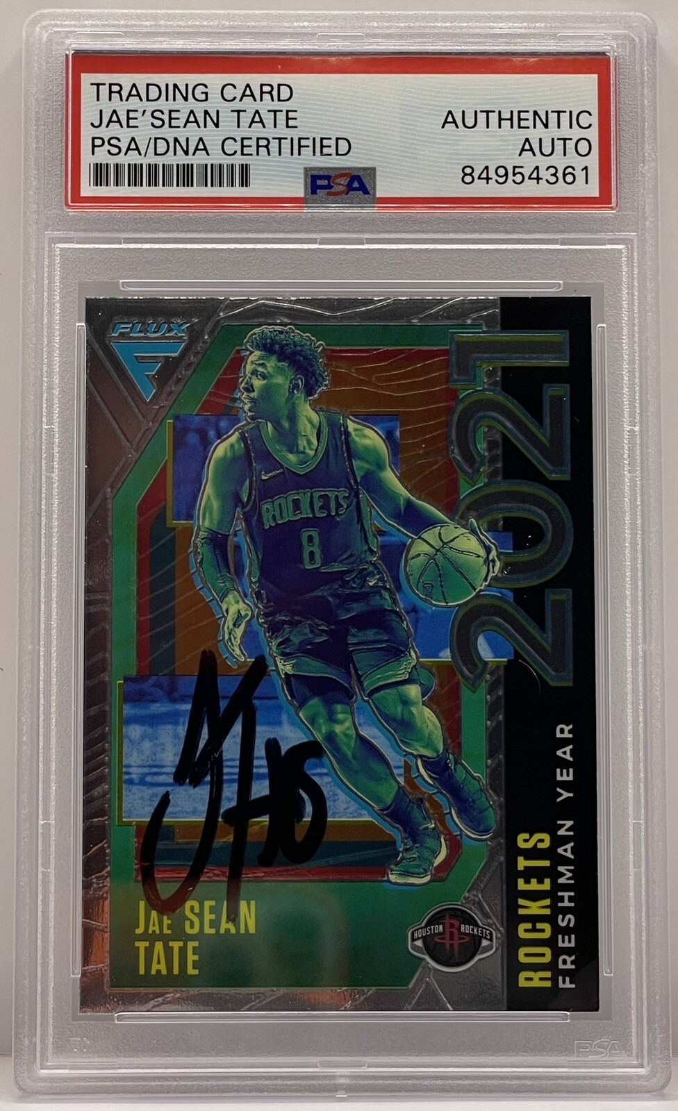 Jae’Sean Tate Signed 2020-21 Flux Rookie Card Rockets PSA/DNA Slabbed
