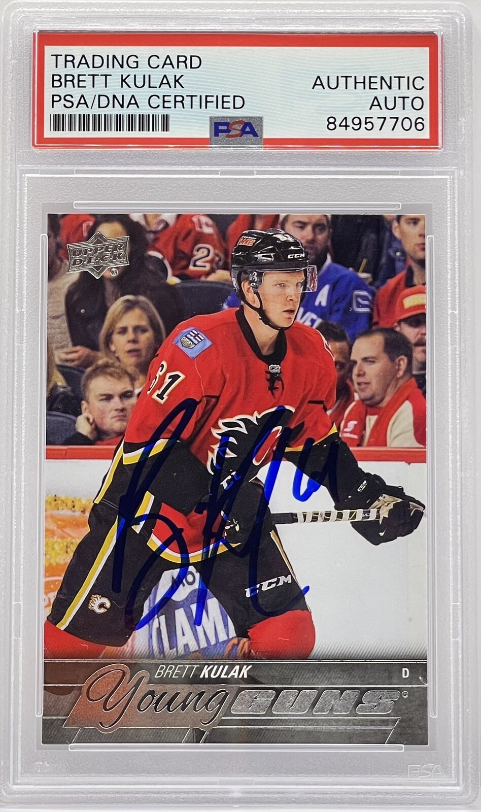 Brett Kulak Signed 2015-16 Upper Deck Young Guns Rookie Card Oilers PSA/DNA
