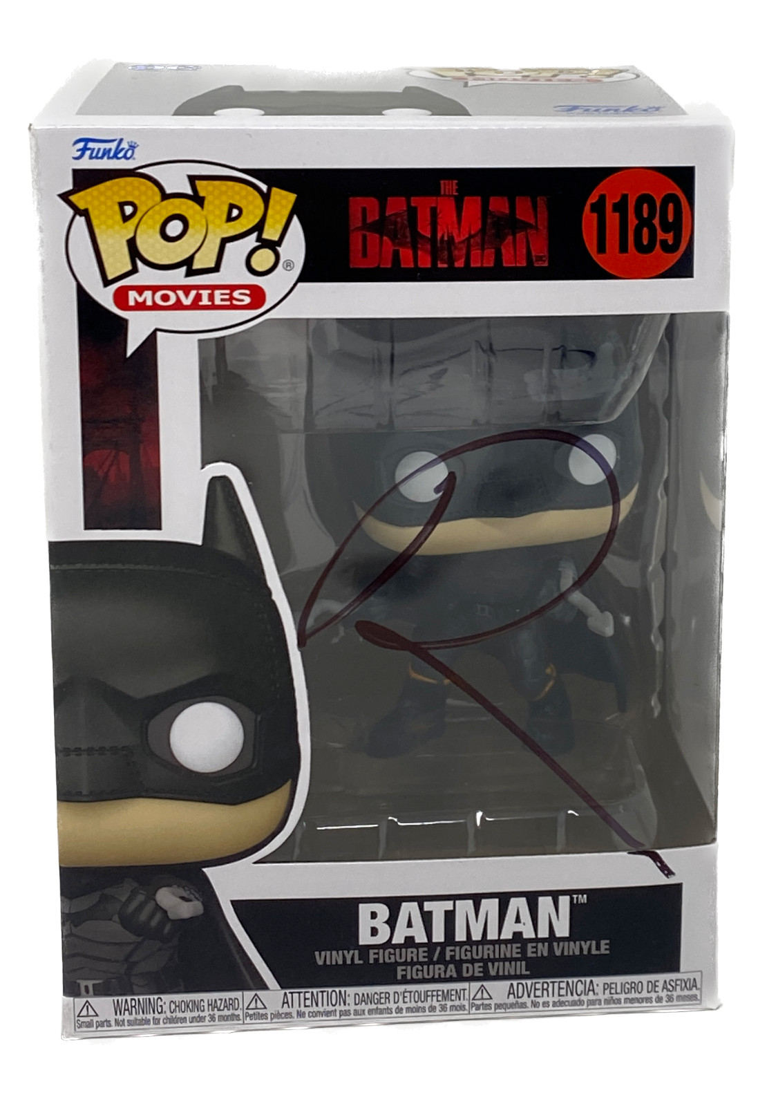 Robert Pattinson Signed Autograph Batman Funko Pop The Batman 1189 ACOA COA
