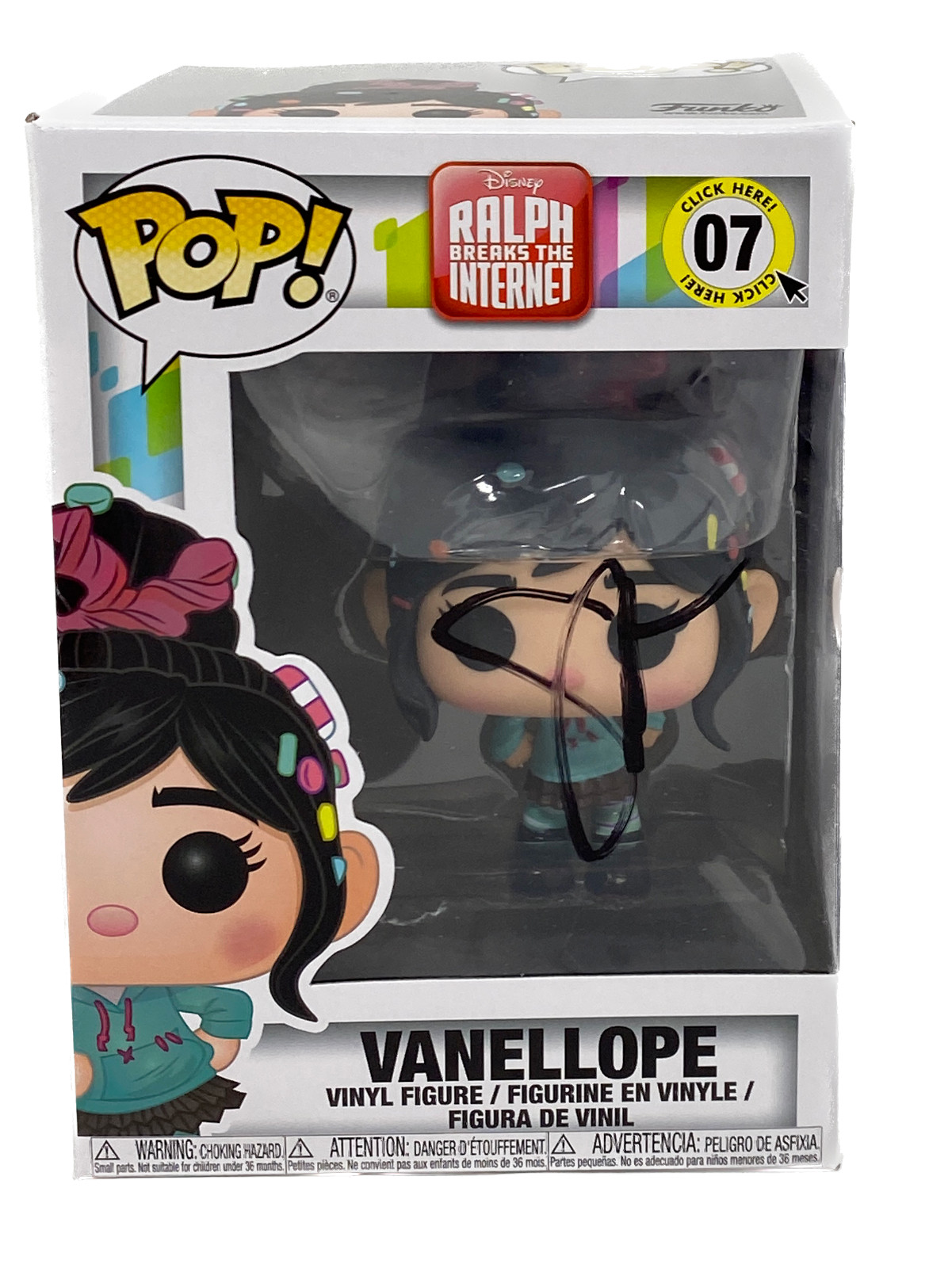 Sarah Silverman Signed Funko Pop Vanellope Wreck It Ralph Autograph ACOA COA
