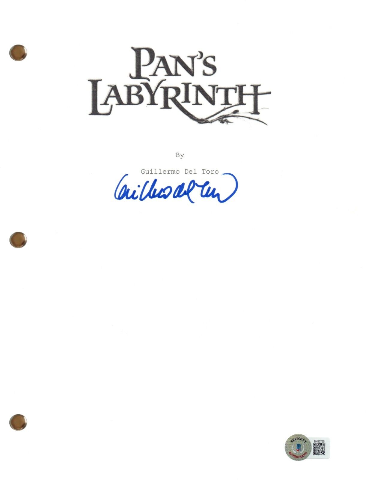 Guillermo Del Toro Signed Autograph Pan's Labyrinth Movie Script Beckett COA
