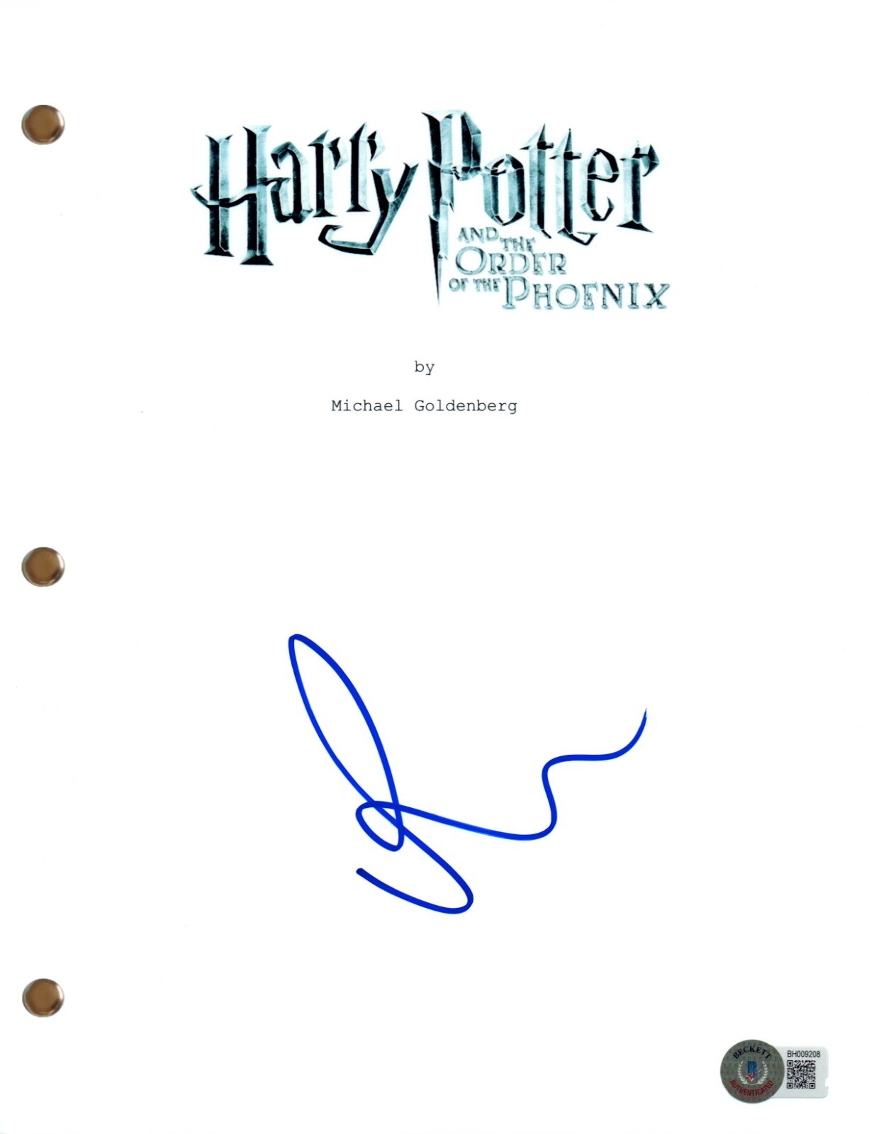 Rupert Grint Signed Harry Potter Order of the Phoenix Movie Script Beckett COA
