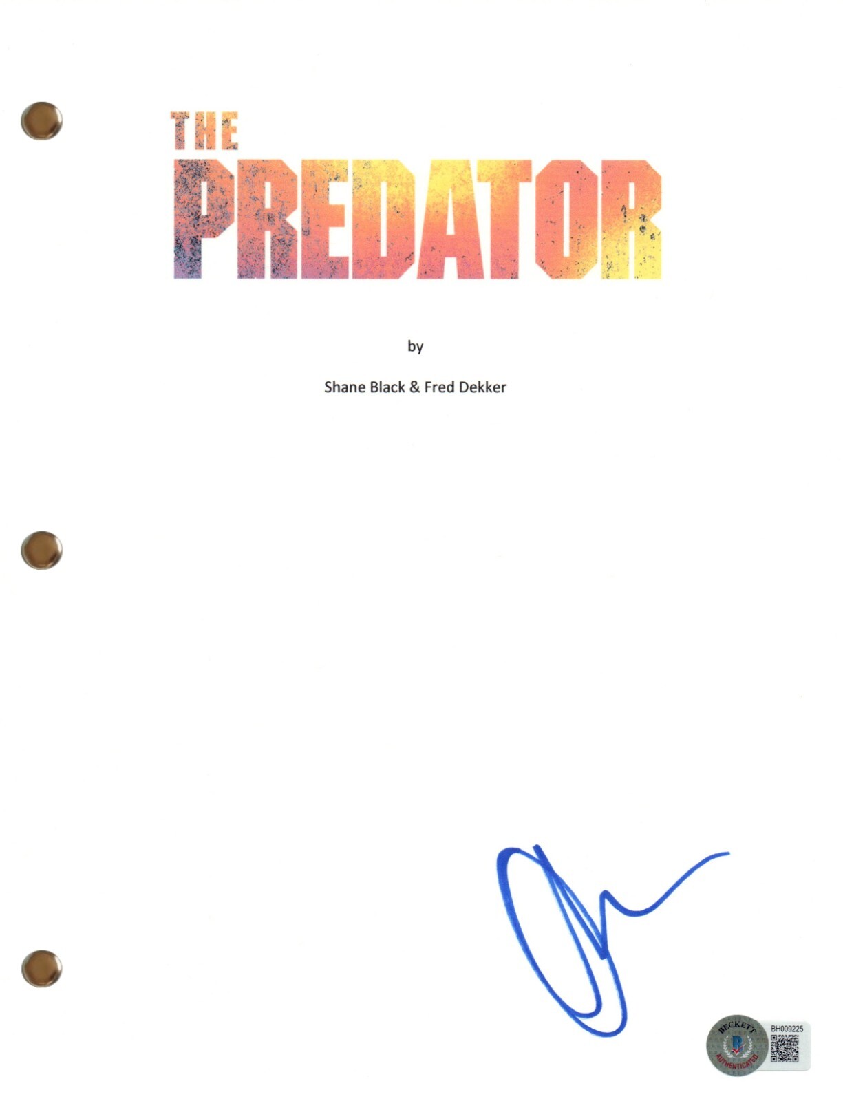 Olivia Munn Signed Autograph The Predator 2018 Full Movie Script Beckett COA
