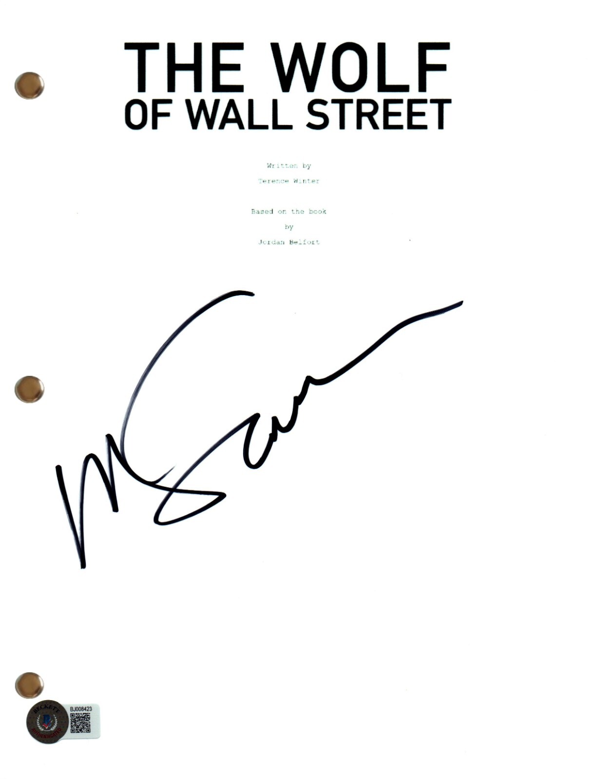Martin Scorsese Signed Autograph The Wolf of Wall Street Movie Script BAS COA
