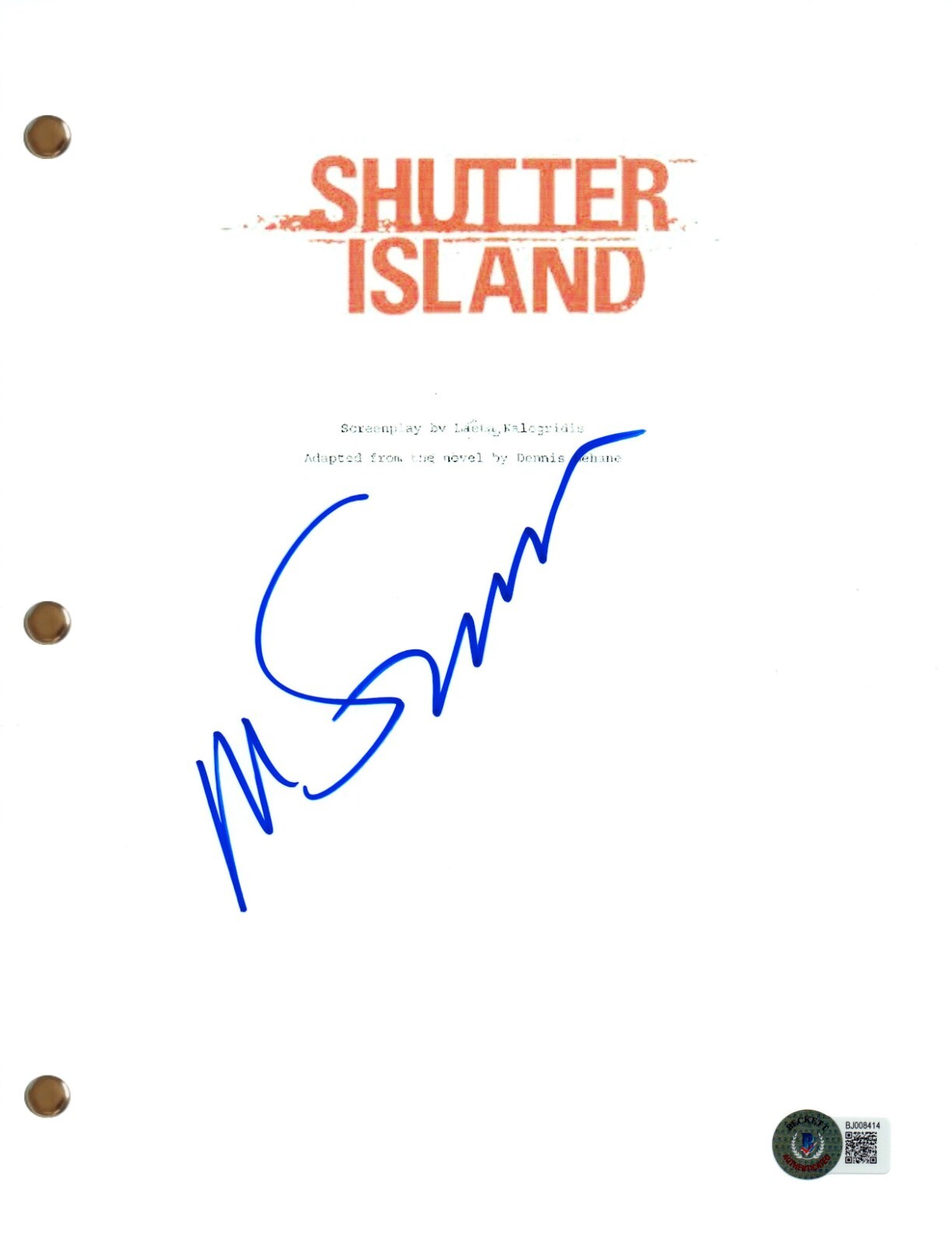 Martin Scorsese Signed Autograph Shutter Island Full Movie Script Beckett COA
