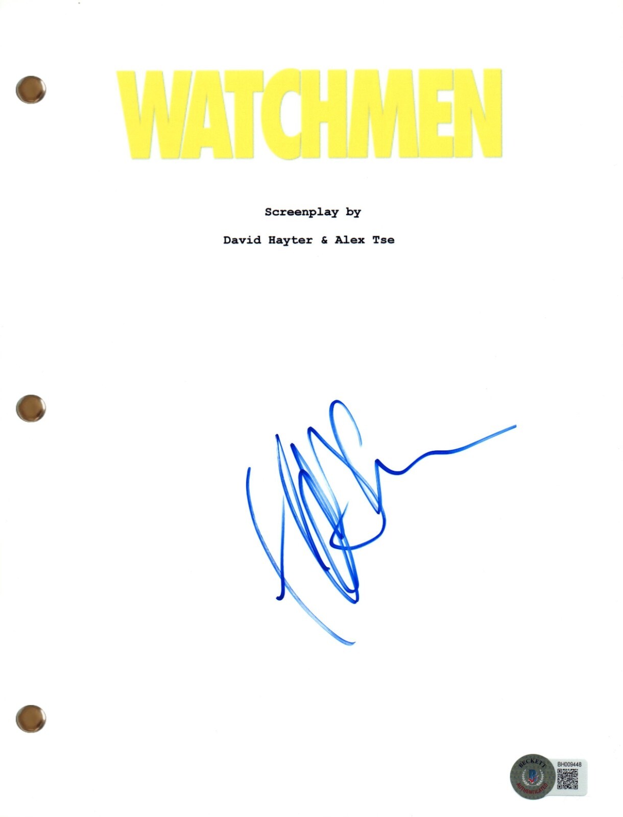 Jeffrey Dean Morgan Signed Autograph Watchmen Full Movie Script Beckett COA

