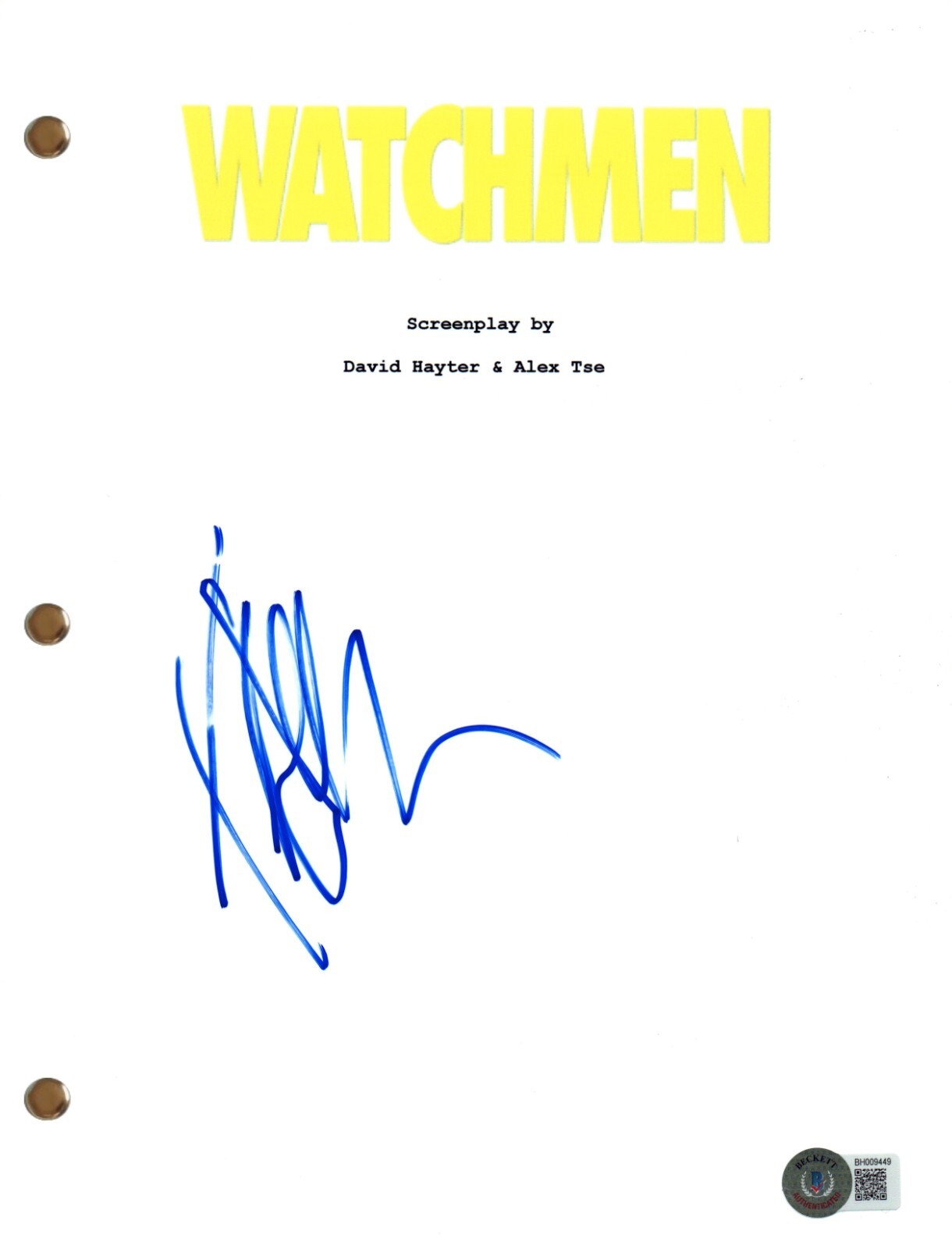 Jeffrey Dean Morgan Signed Autograph Watchmen Full Movie Script Beckett COA
