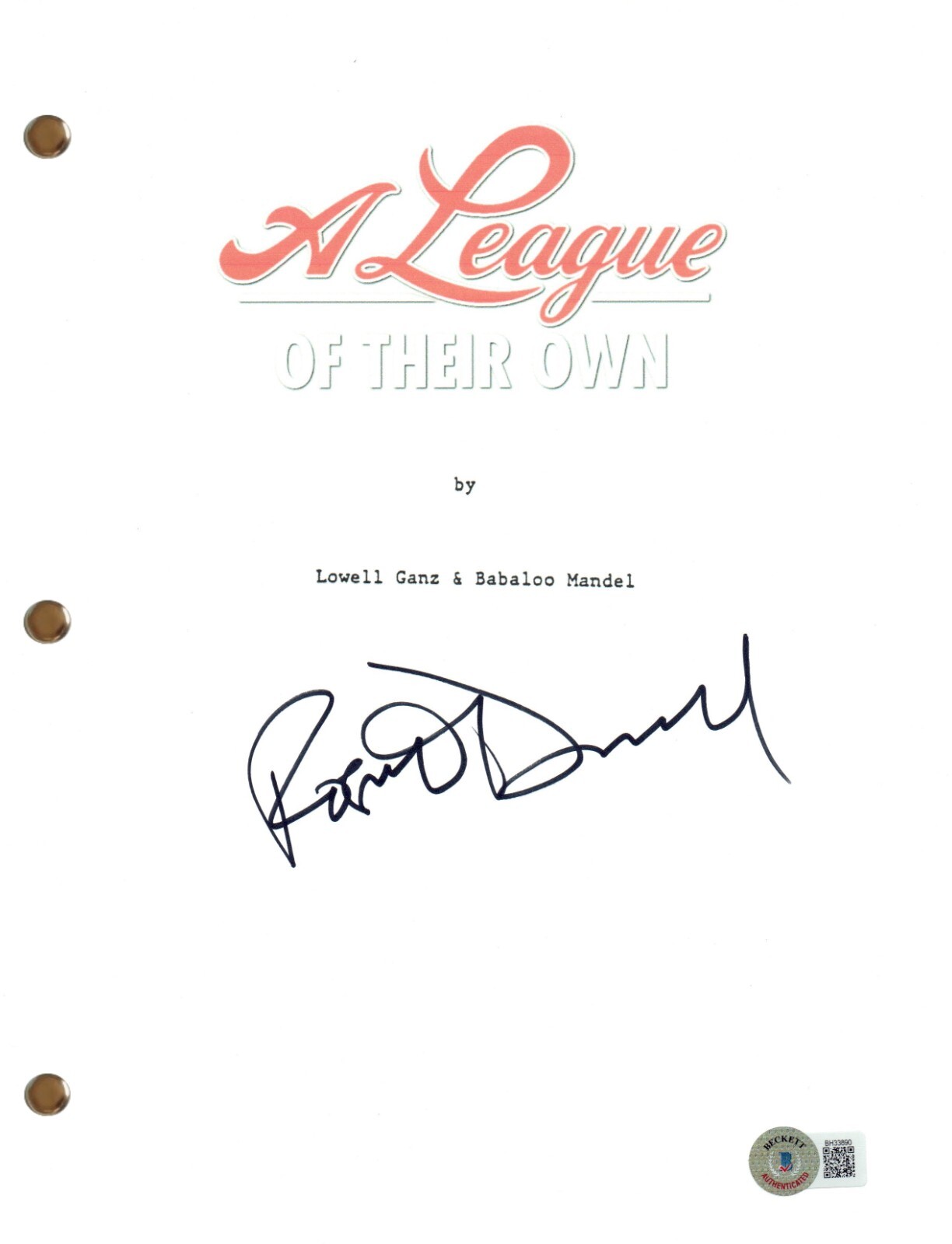 Rosie O'Donnell Signed Autograph A League of Their Own Movie Script Beckett COA
