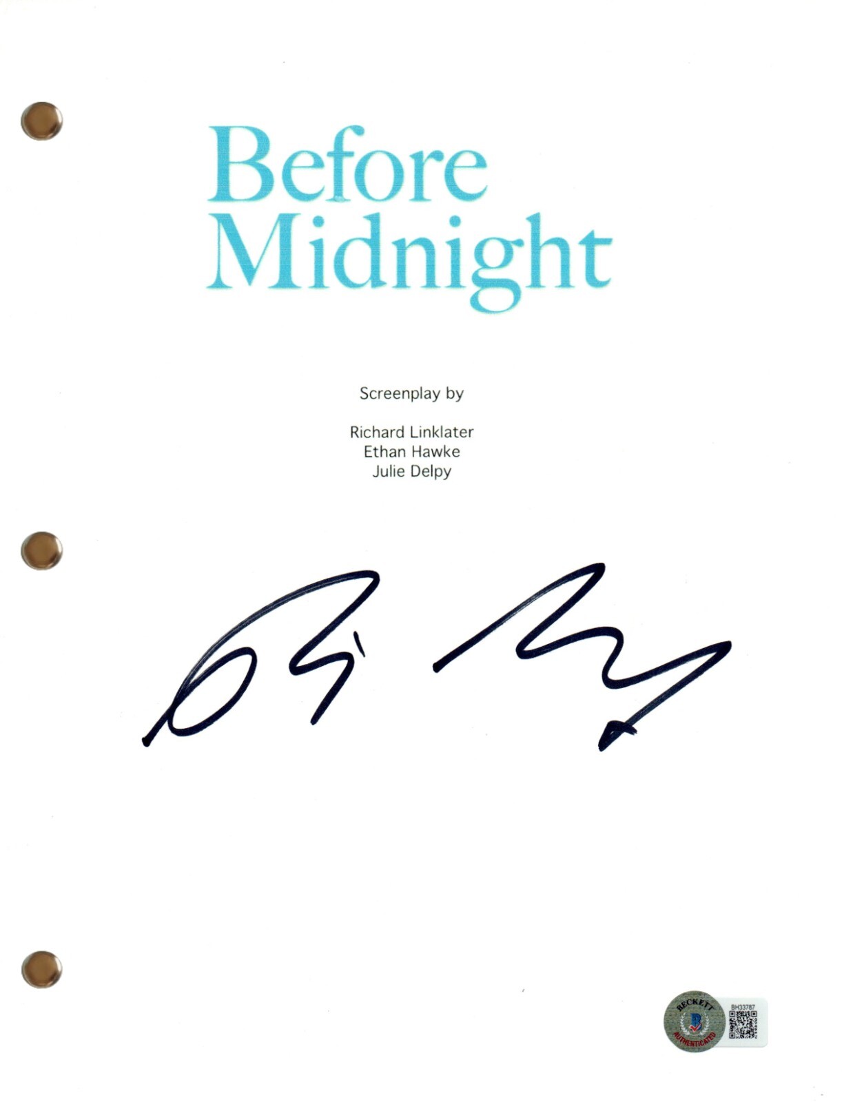 Richard Linklater Signed Autograph Before Midnight Full Movie Script Beckett COA
