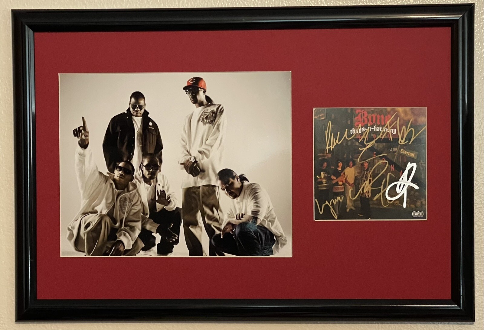 Bone Thugs N Harmony Signed Custom Framed Cd Cover All 5 Members Rare JSA
