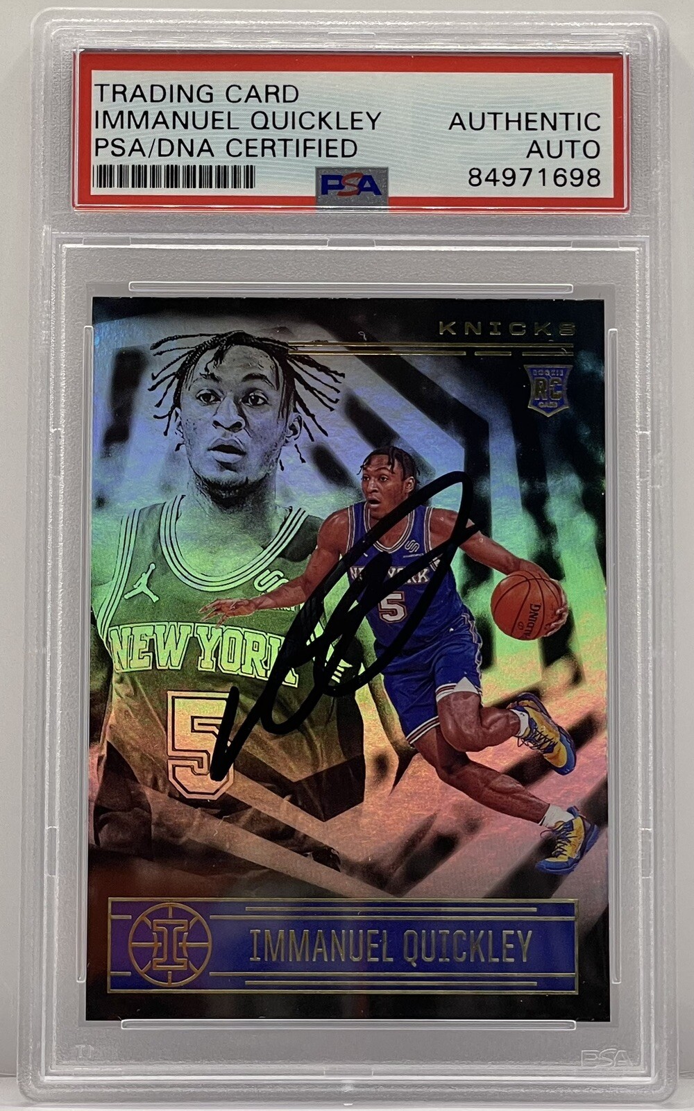 Immanuel Quickley Signed 2020-21 Illusions Rookie Card PSA/DNA Slabbed Knicks

