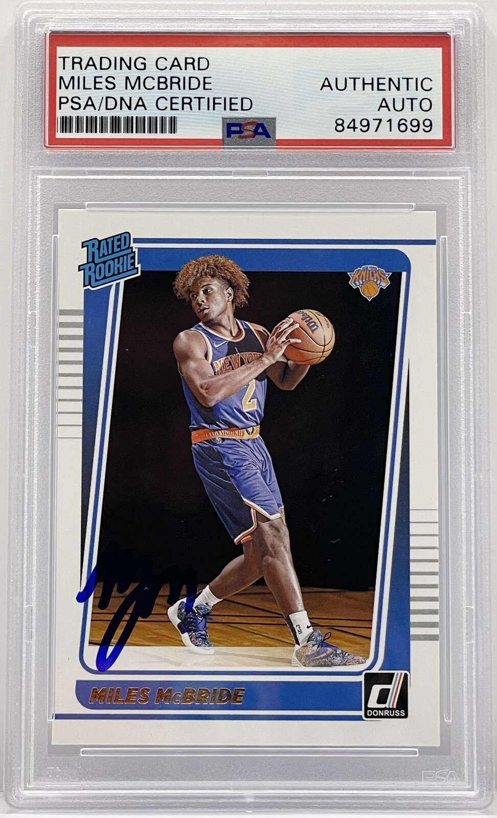 Miles McBride Signed 2021-22 Donruss Rookie Card PSA/DNA Slabbed Knicks

