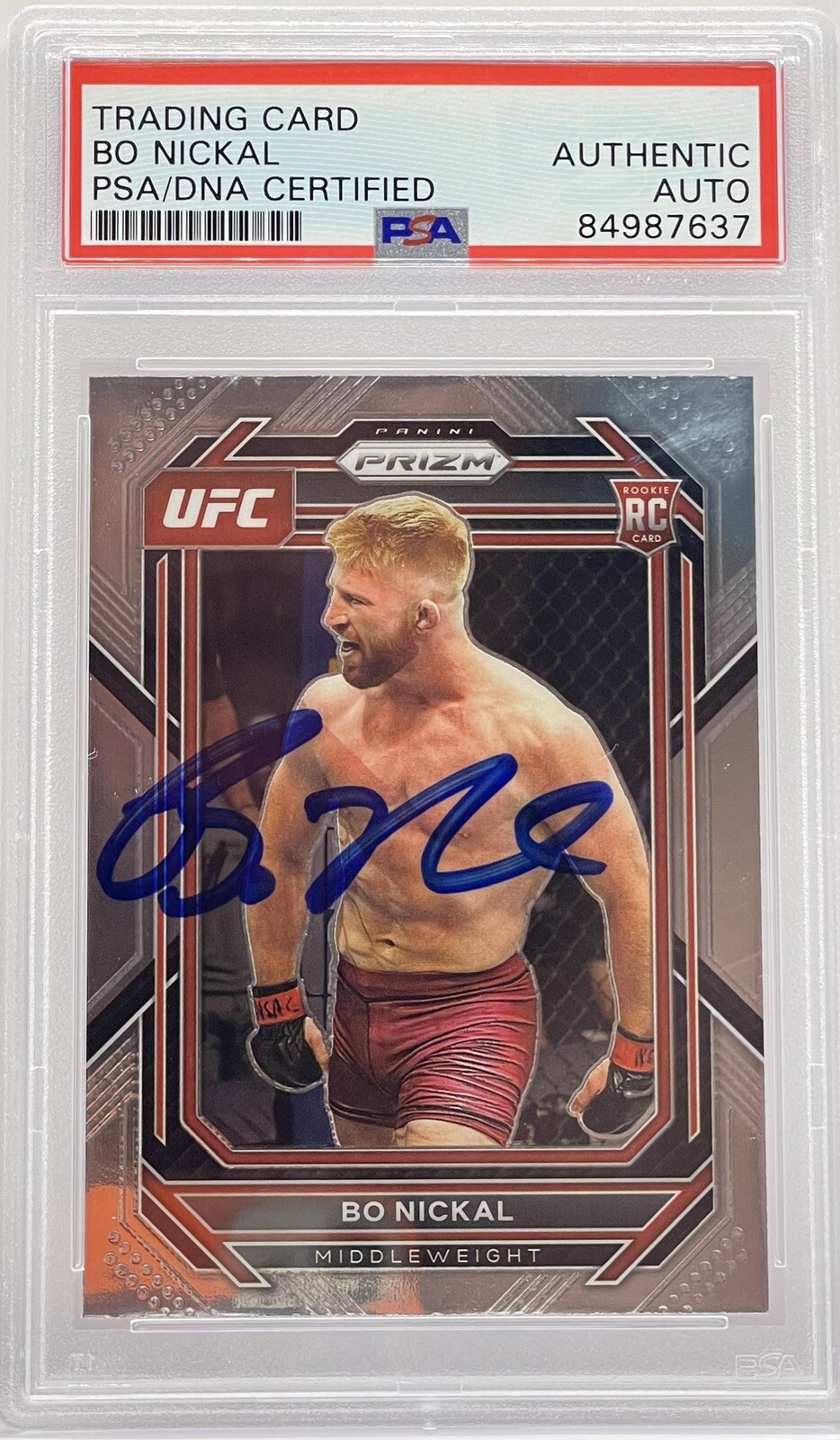 Bo Nickal 2023 Panini Prizm Signed Rookie Card UFC Fighter PSA/DNA Slabbed
