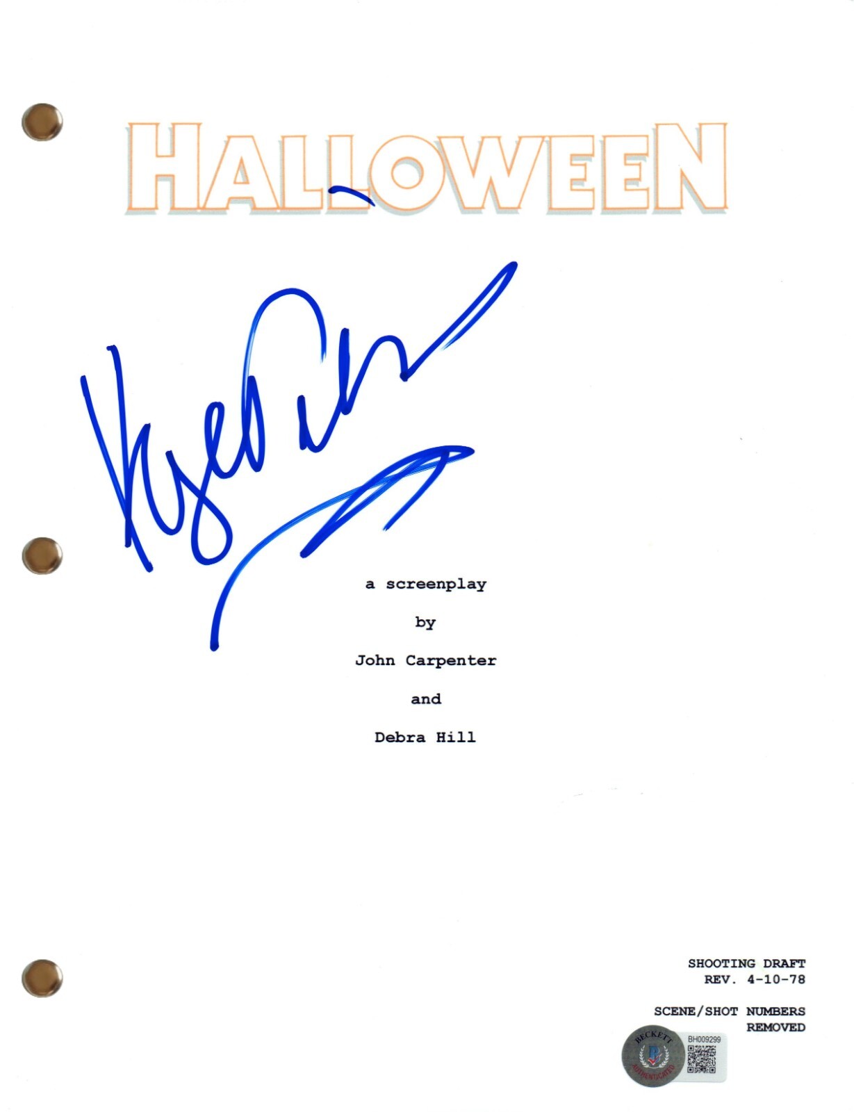 Kyle Richards Signed Autograph Halloween Movie Script Screenplay Beckett COA
