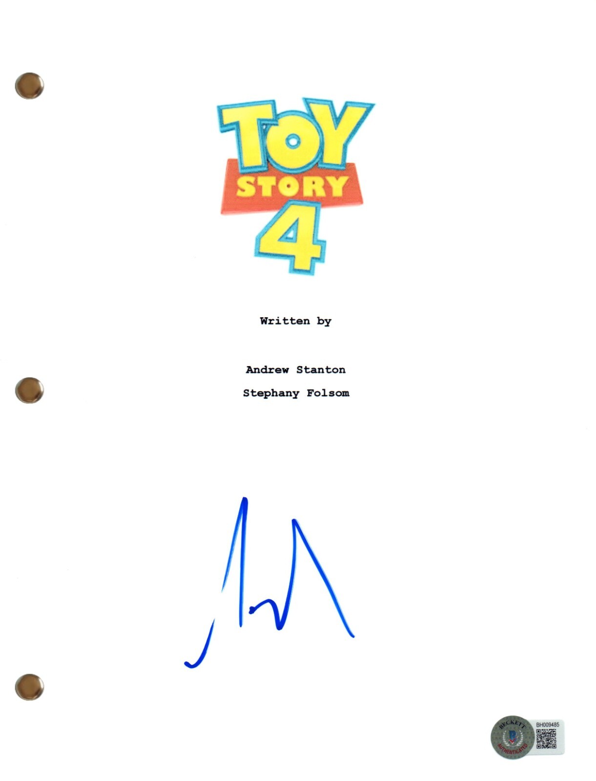 Tim Allen Signed Autograph Toy Story 4 Movie Script Full Screenplay Beckett COA
