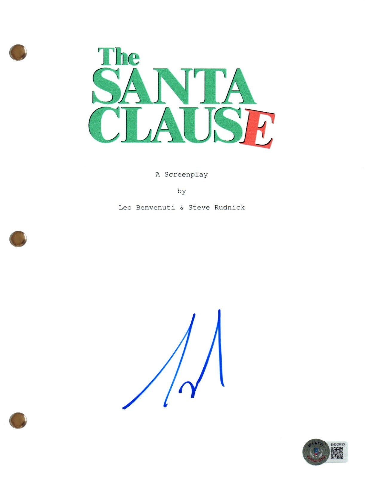 Tim Allen Signed Autograph The Santa Clause Movie Script Screenplay Beckett COA
