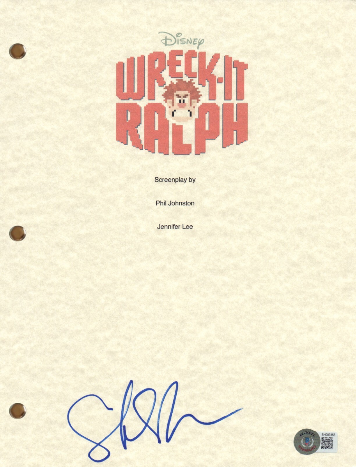 Sarah Silverman Signed Autograph Wreck-It Ralph Full Movie Script Beckett COA
