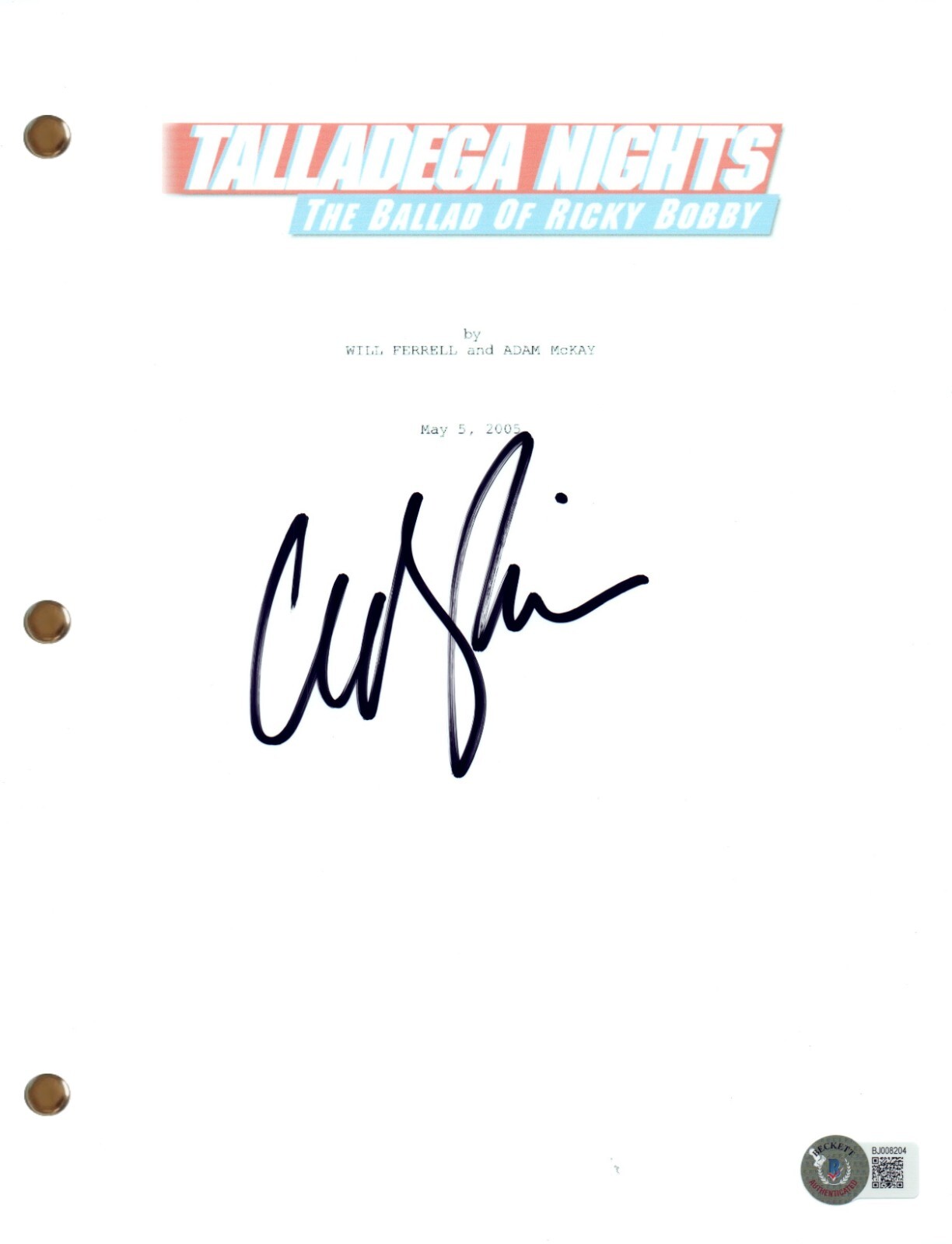 Andy Richter Signed Talladega Nights The Ballad of Ricky Bobby Script BAS COA
