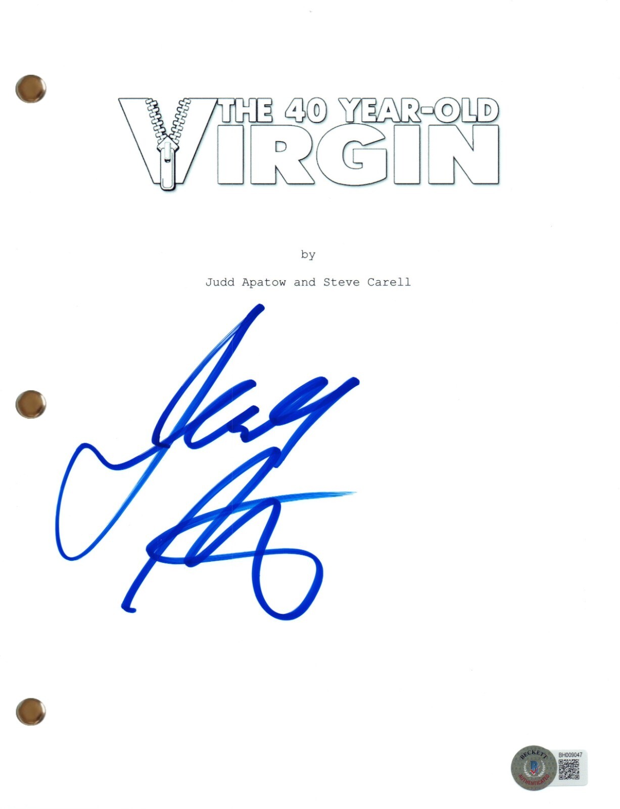 Judd Apatow Signed Autograph 40 Year Old Virgin Full Movie Script Beckett COA
