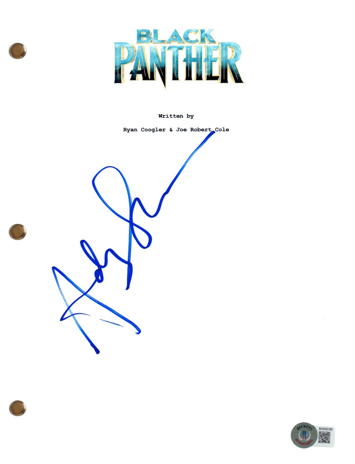 Andy Serkis Signed Autograph Black Panther Full Movie Script Beckett COA
