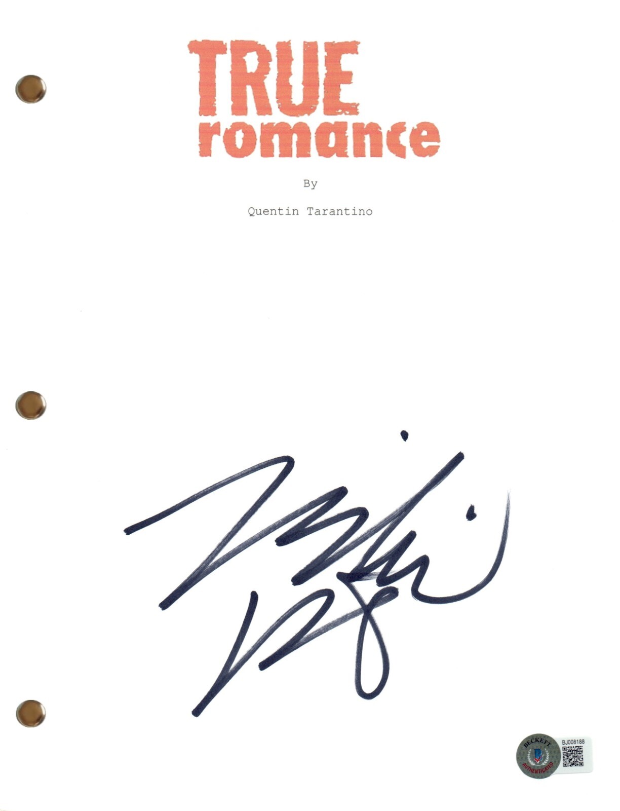 Michael Rapaport Signed Autograph True Romance Full Movie Script Beckett COA
