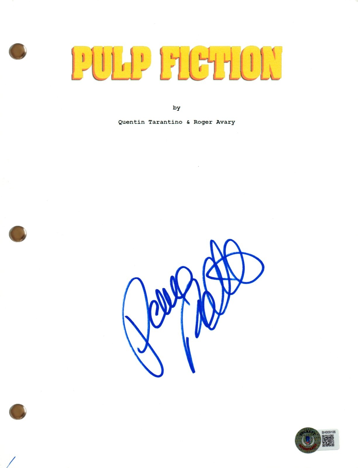 Rosanna Arquette Signed Autograph Pulp Fiction Full Movie Script Beckett COA
