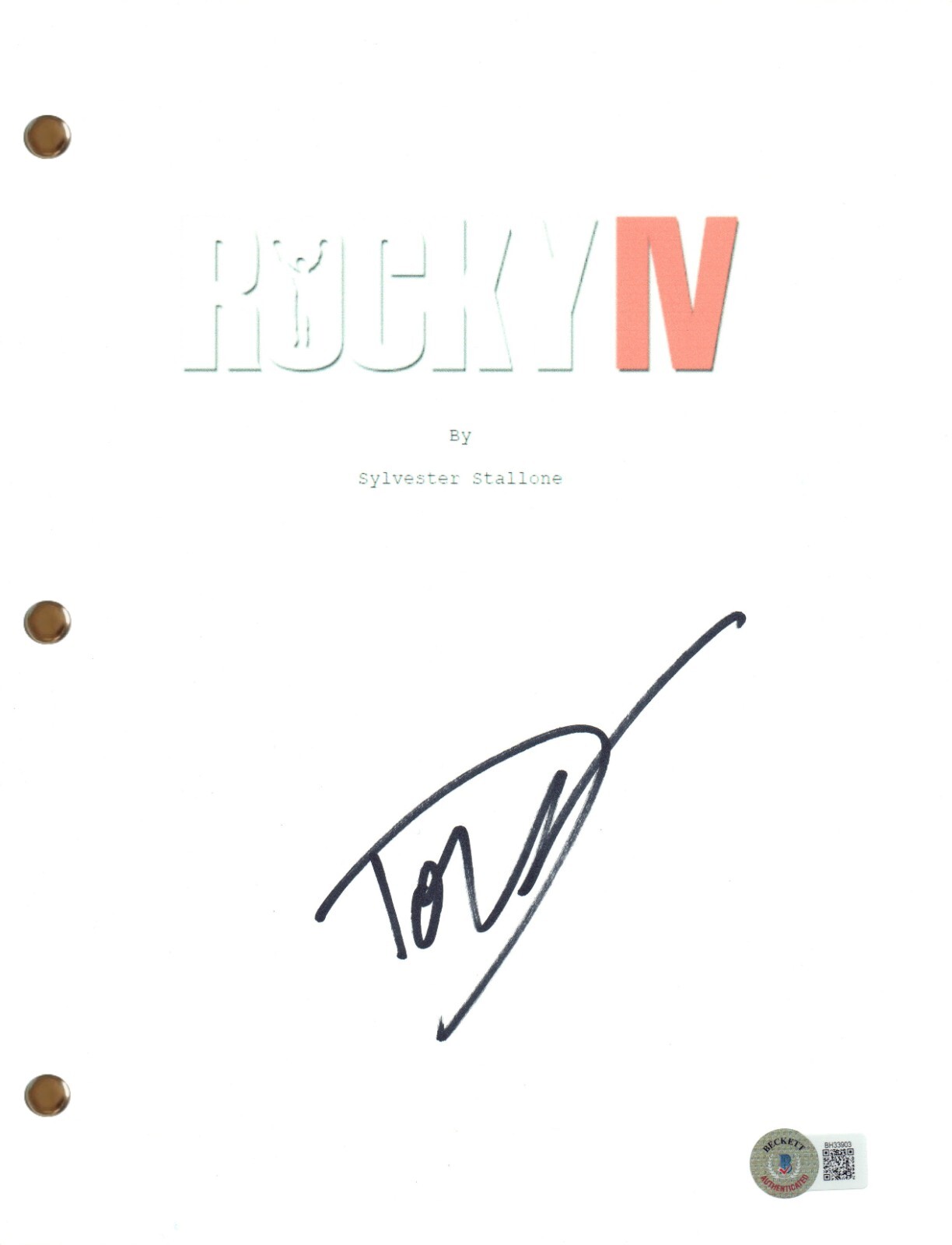 Dolph Lundgren Signed Autograph Rocky IV 4 Movie Script Screenplay Beckett COA
