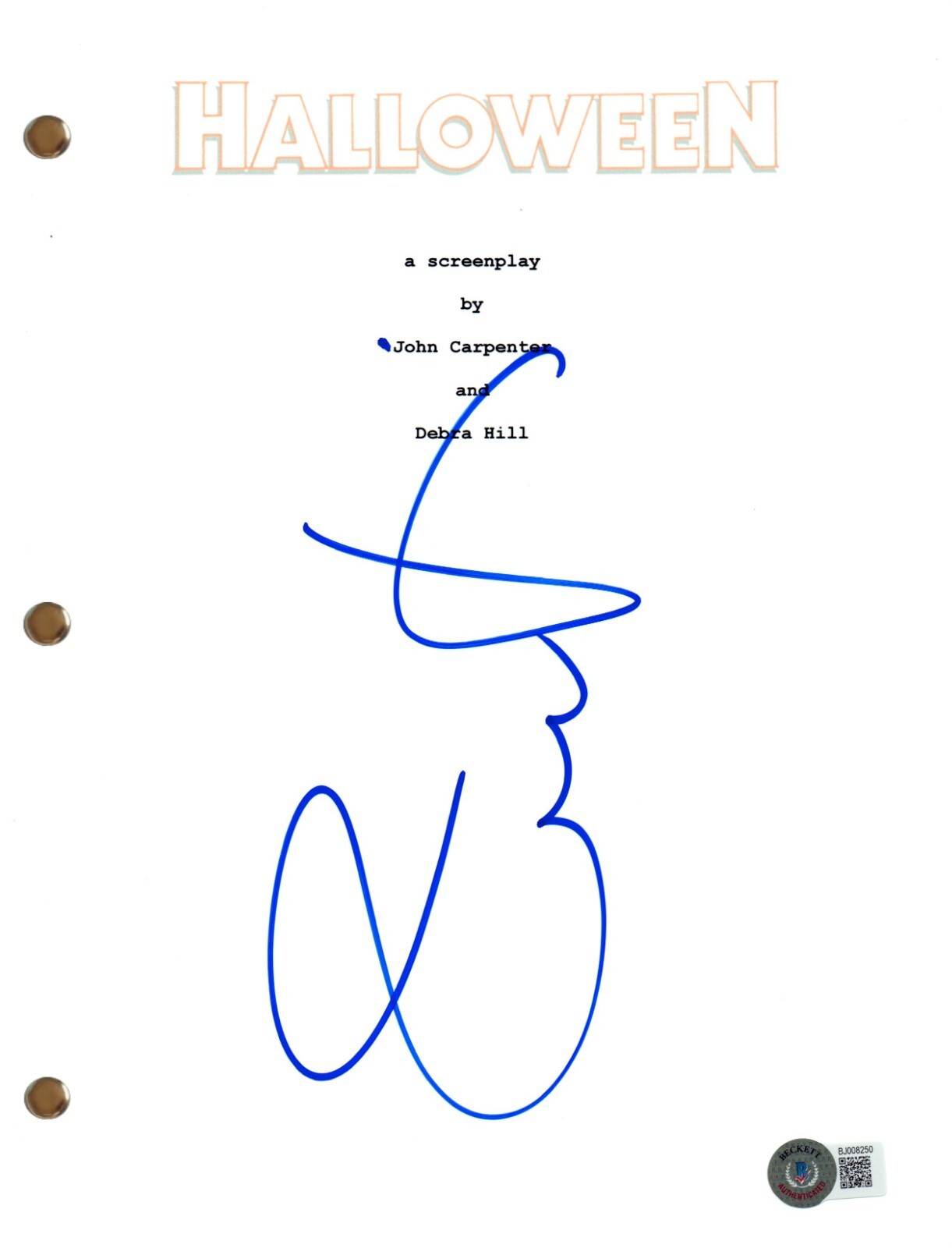 Jamie Lee Curtis Signed Autograph Halloween Movie Script Screenplay Beckett COA
