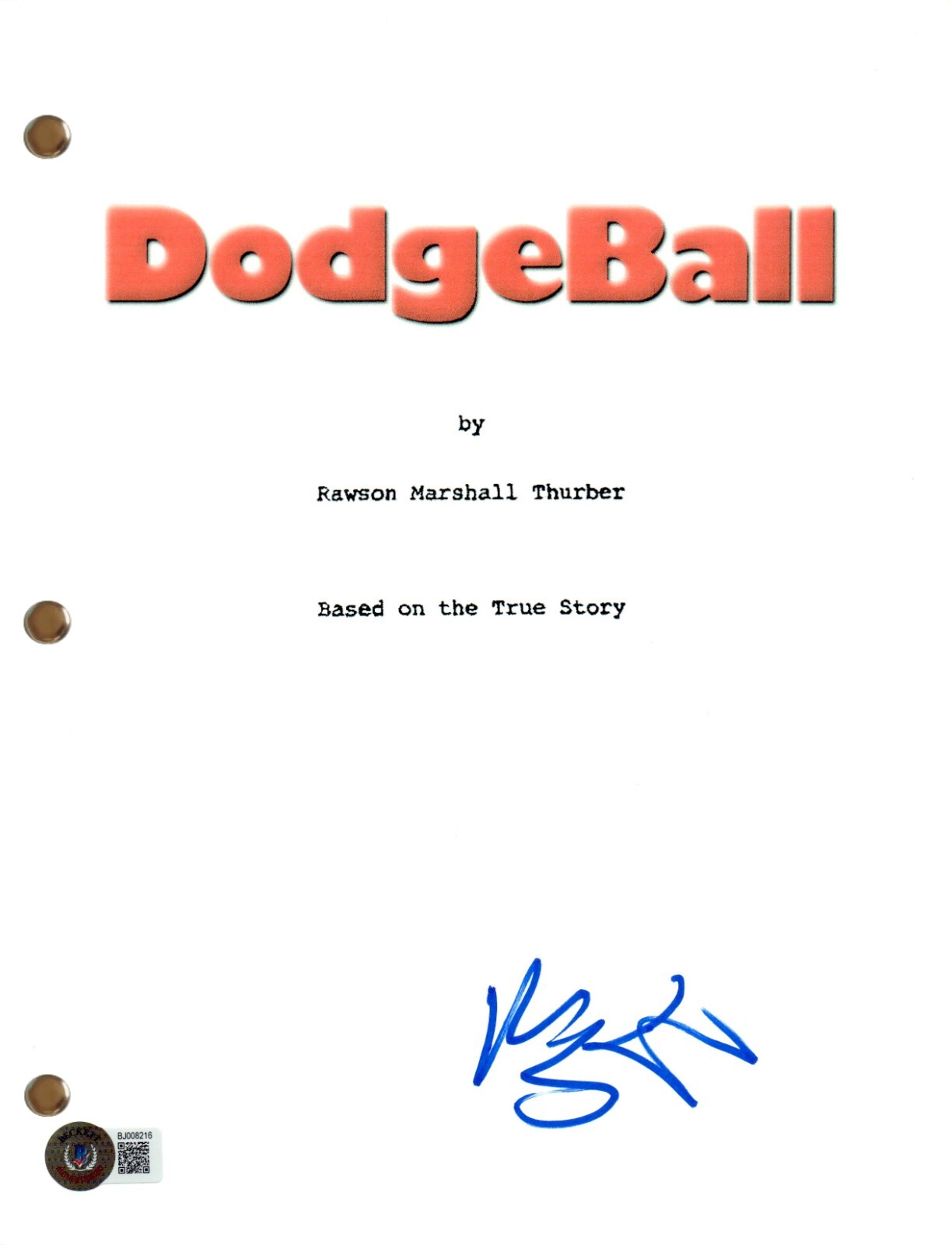 Ben Stiller Signed Autograph Dodgeball Full Movie Script Screenplay Beckett COA
