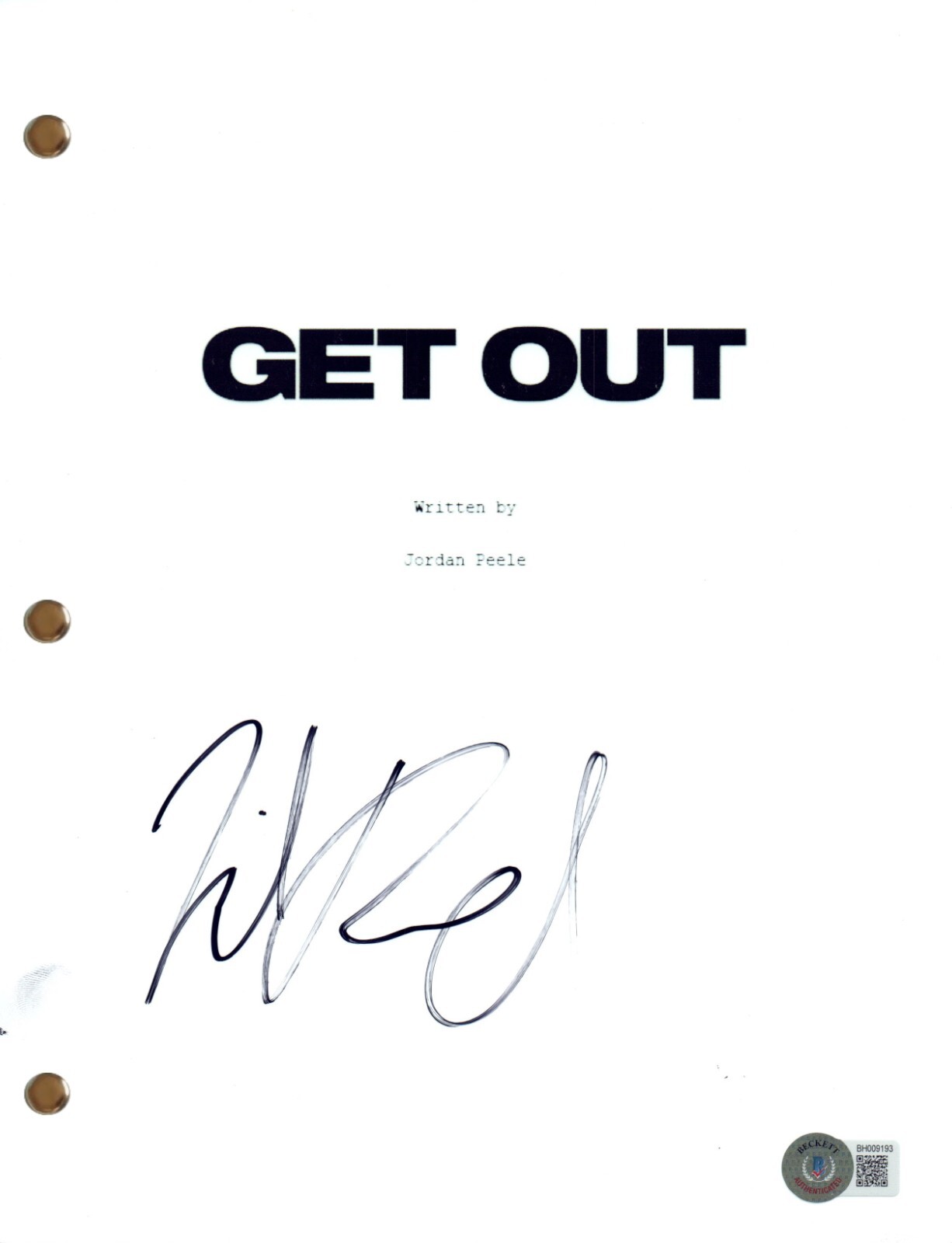 Lil Rel Howery Signed Autograph Get Out Full Movie Script Horror Beckett COA
