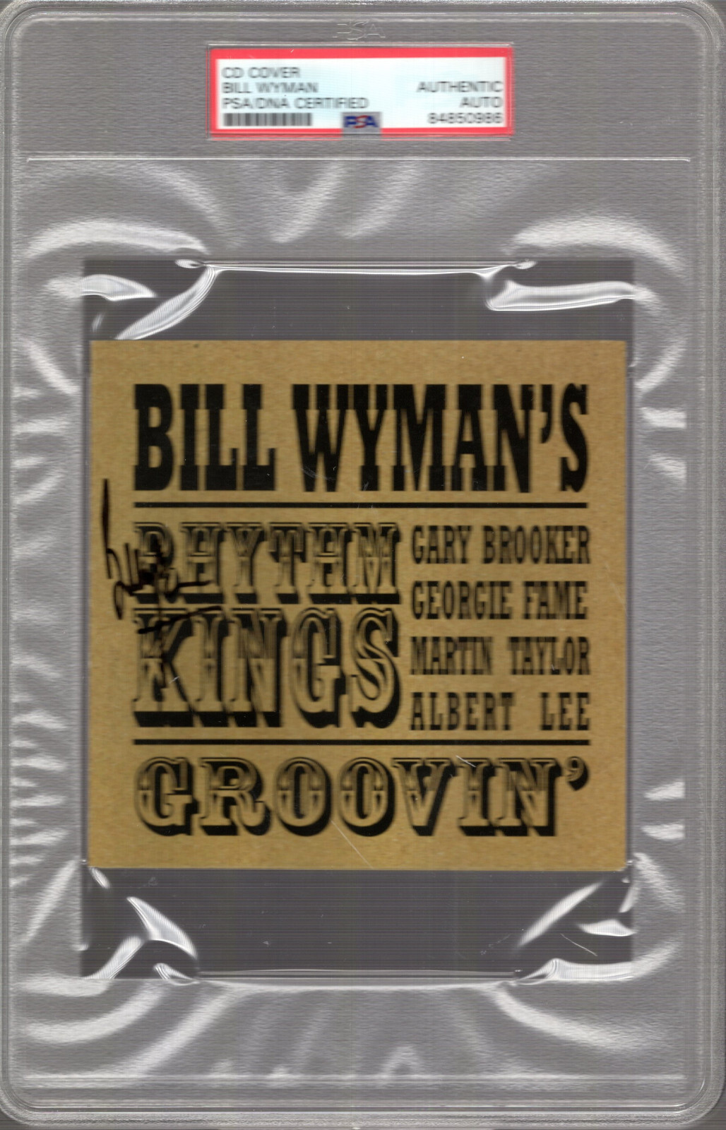 BILL WYMAN HAND SIGNED RHYTHM KINGS CD COVER ROLLING STONES PSA SLABBED COLLECTIBLE MEMORABILIA