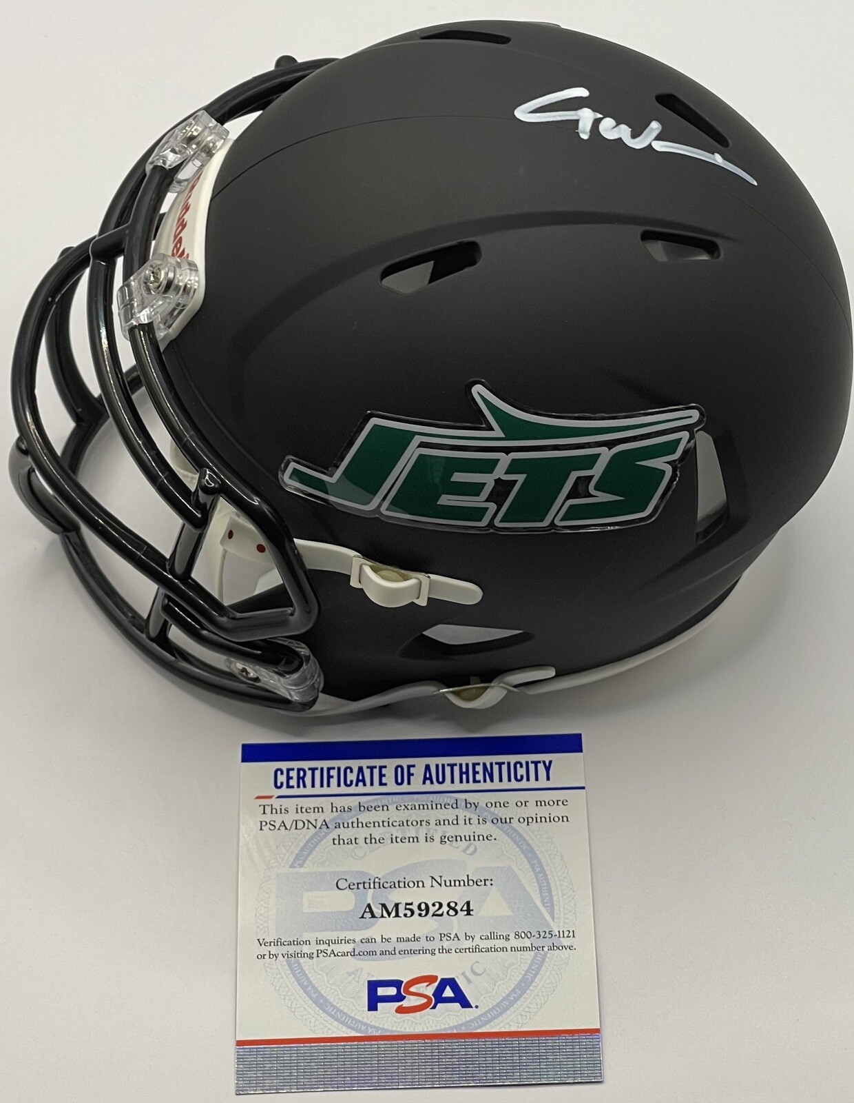Garrett Wilson Signed Autographed Custom New York Jets Mini Helmet PSA/DNA
