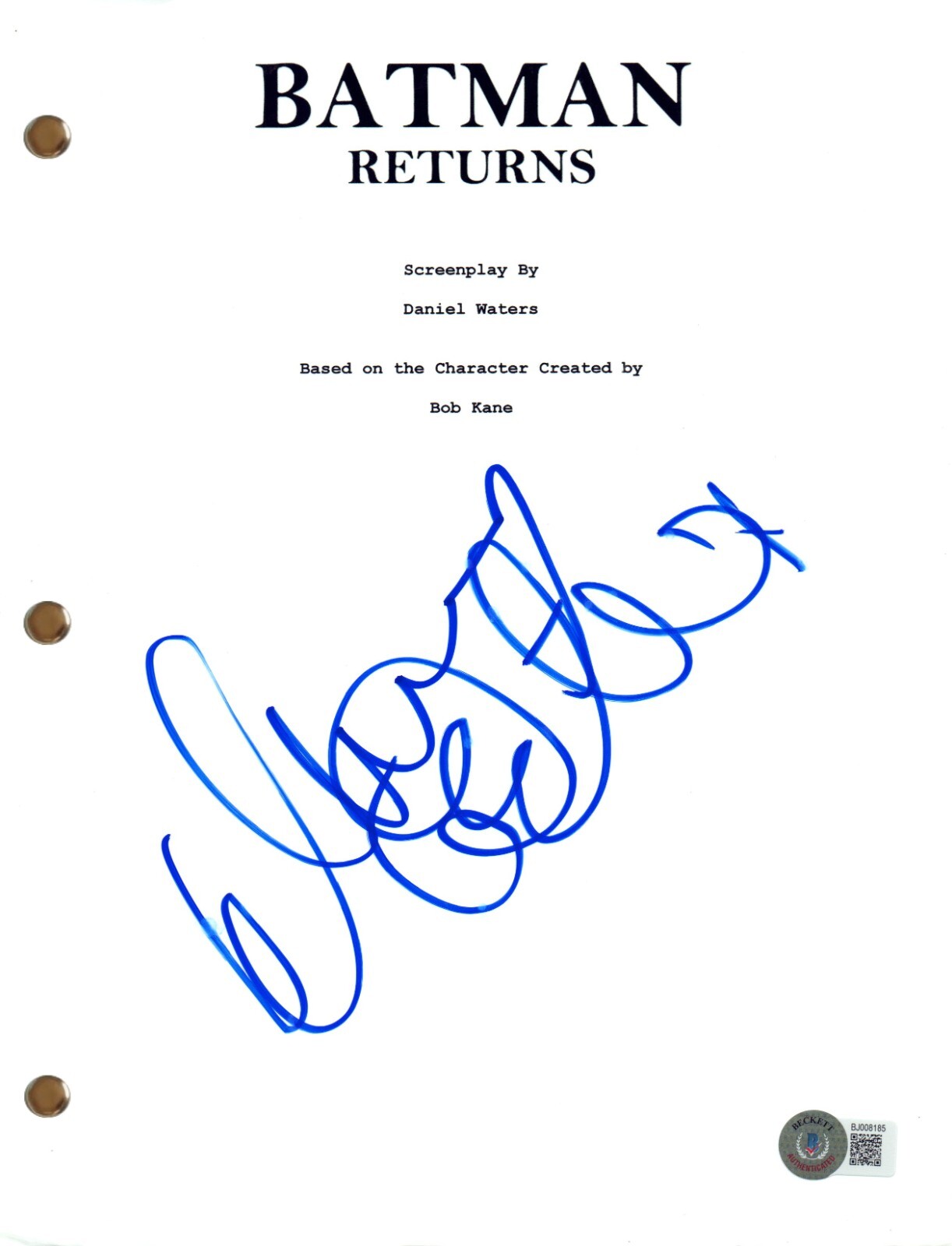 Danny DeVito Signed Autograph Batman Returns Movie Script Penguin Beckett COA

