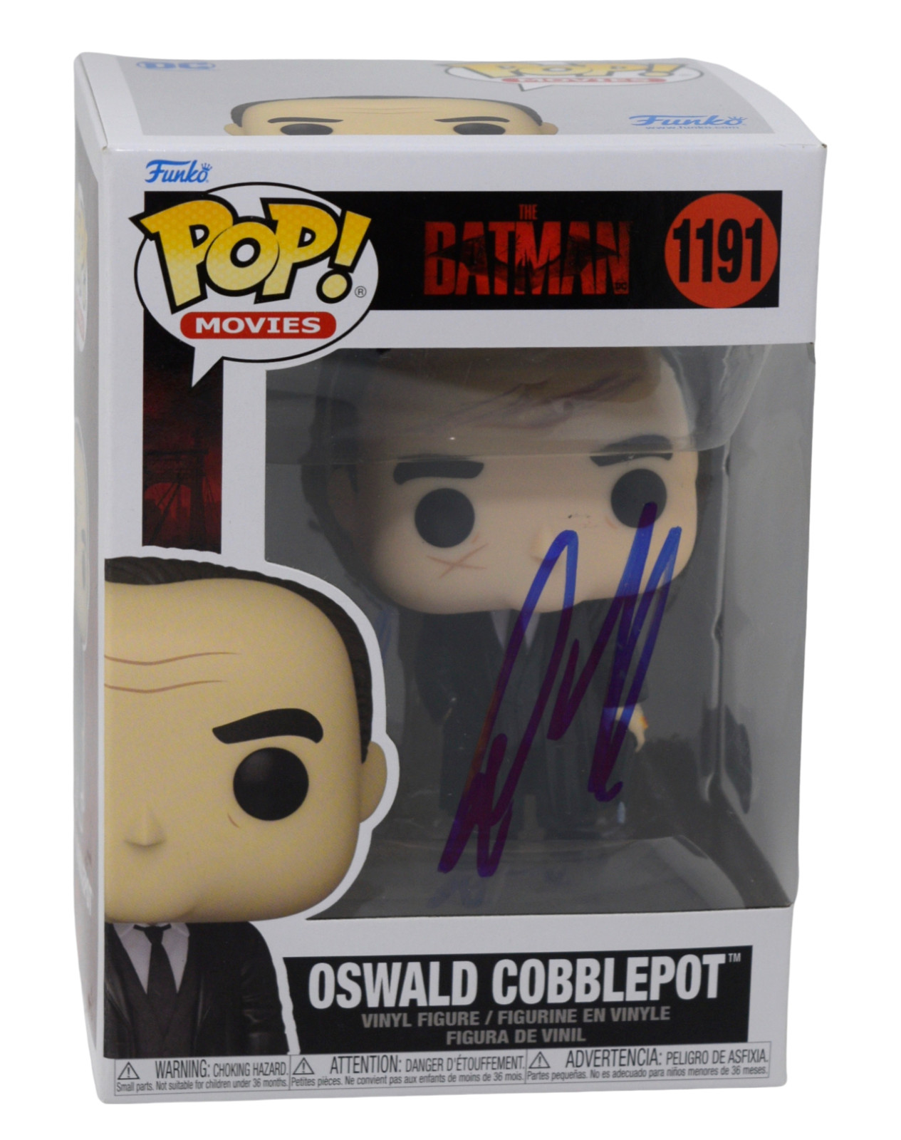 Colin Farrell Signed Funko Pop Oswald Cobblepot The Batman Autograph Beckett COA

