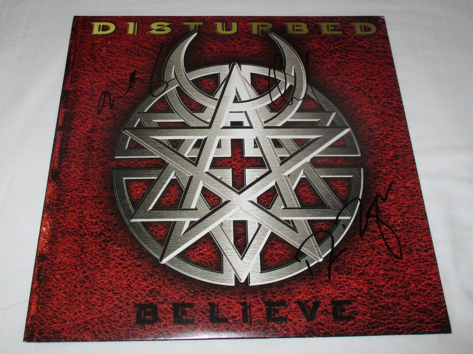 DISTURBED SIGNED BELIEVE VINYL RECORD JSA
