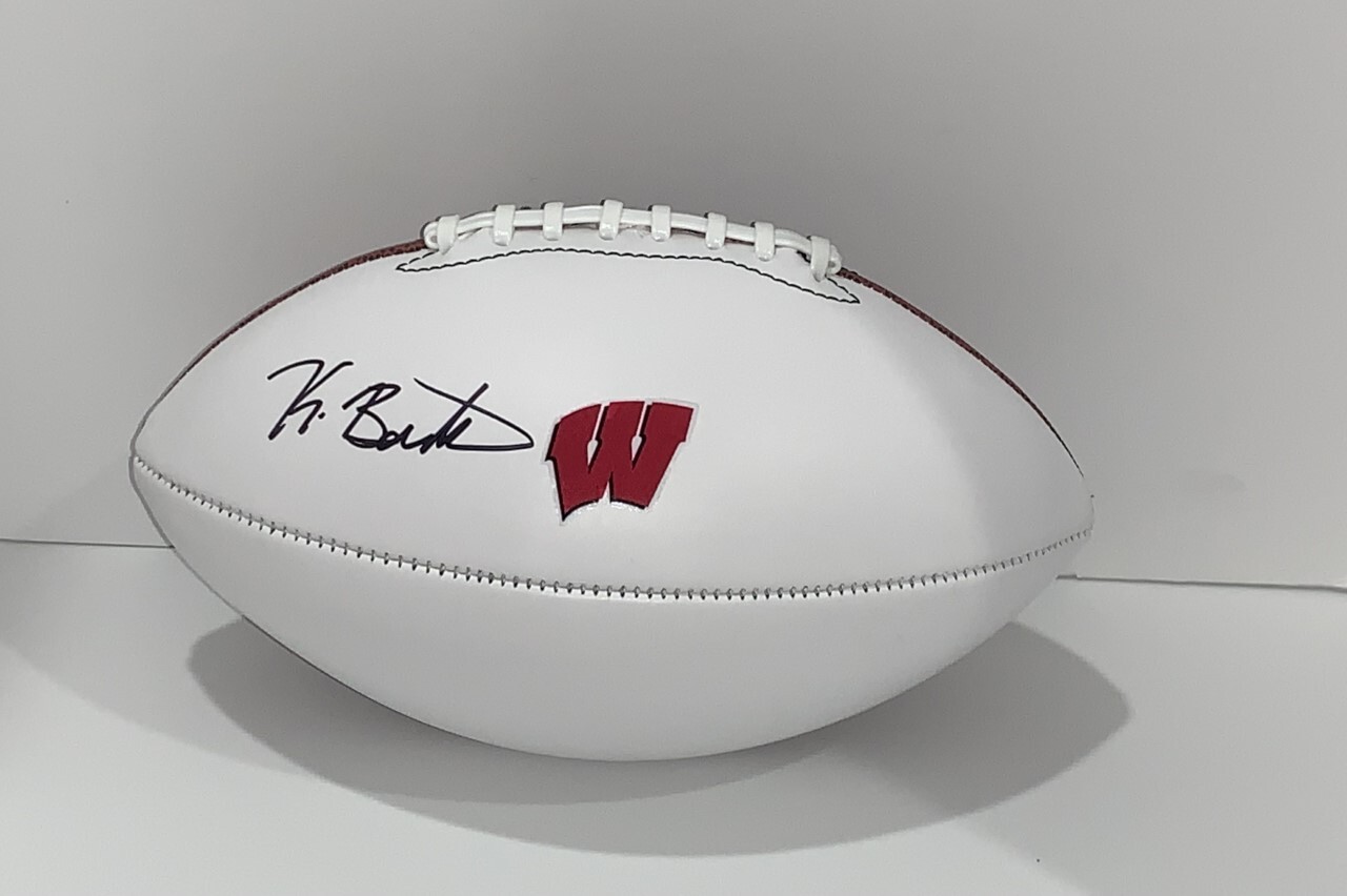 KEEANU BENTON SIGNED FOOTBALL WISCONSIN BADGERS NFL STAR PROOF JSA COA
