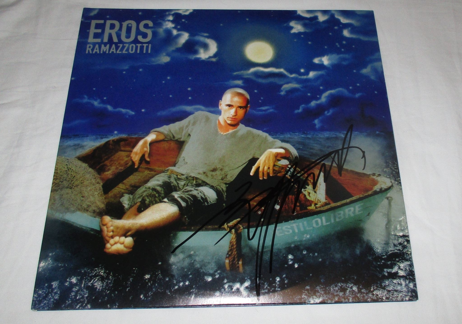 EROS RAMAZZOTTI SIGNED ESTILOLIBRE VINYL RECORD JSA
