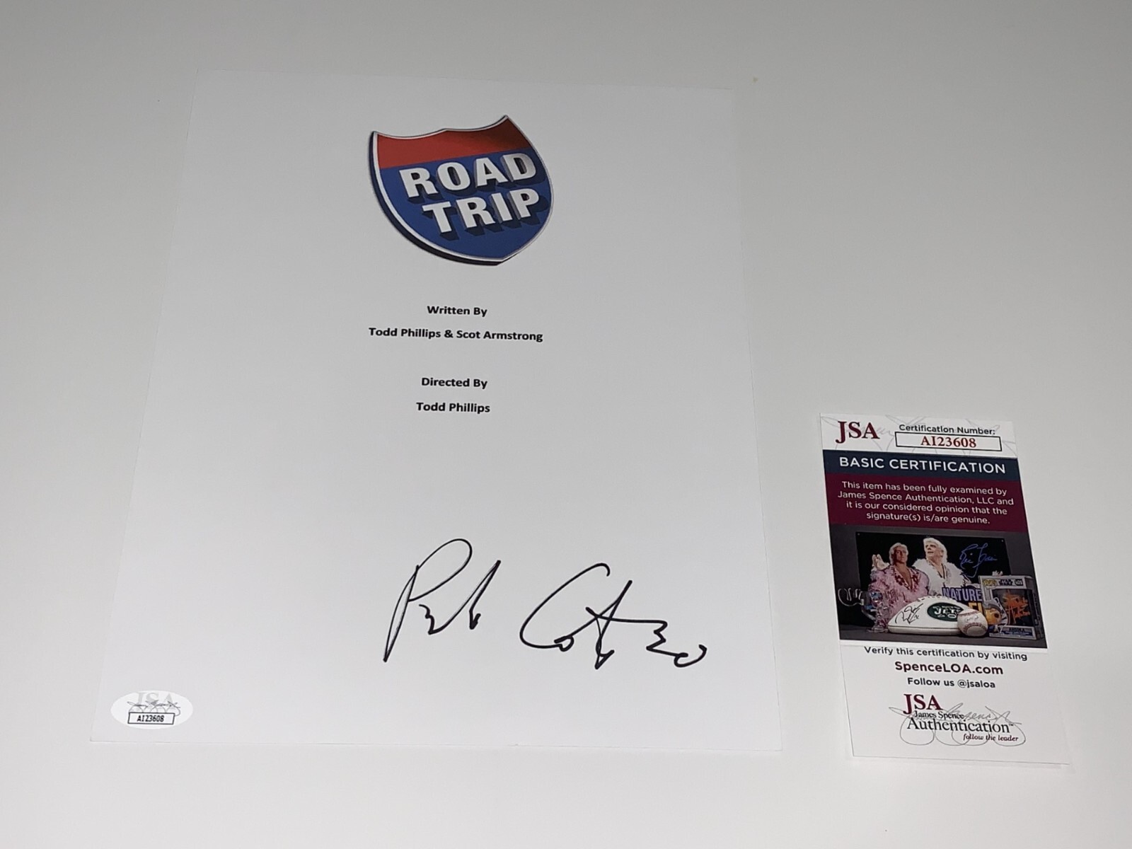 PAULO COSTANZO SIGNED ROAD TRIP MOVIE TRANSCRIPT AUTOGRAPHED JSA COA
