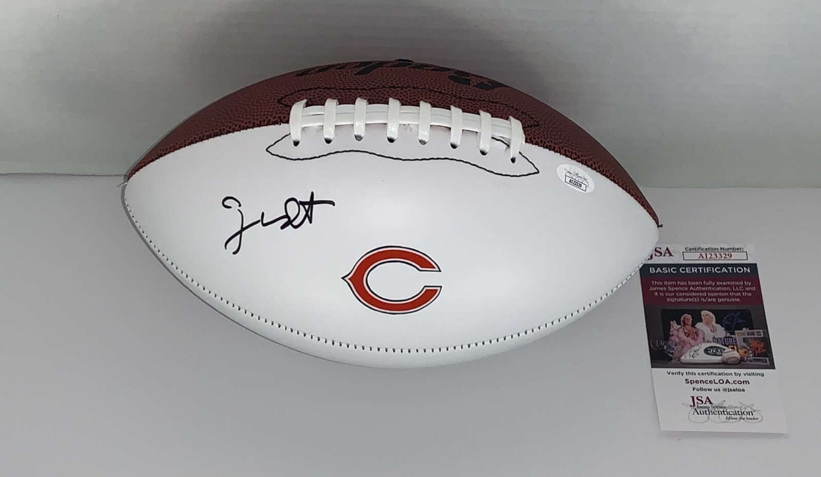 GEORGE WENDT SIGNED FOOTBALL DA BEARS CHICAGO BILL SWERSKI SNL JSA COA
