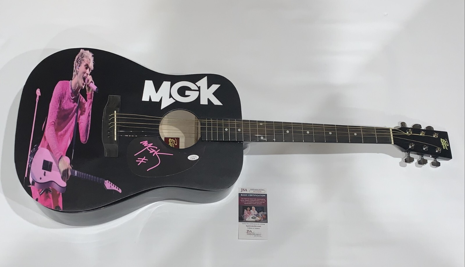 MGK SIGNED ACOUSTIC GUITAR MACHINE GUN KELLY VERY RARE JSA COA
