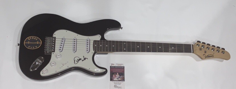 DONNIE IRIS SIGNED BLACK ELECTRIC GUITAR CRUISERS PITTSBURGH JSA COA
