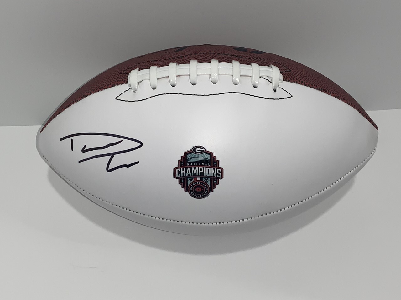 DARNELL WASHINGTON SIGNED FOOTBALL GEORGIA BULLDOGS BCS CHAMPIONS PROOF JSA COA
