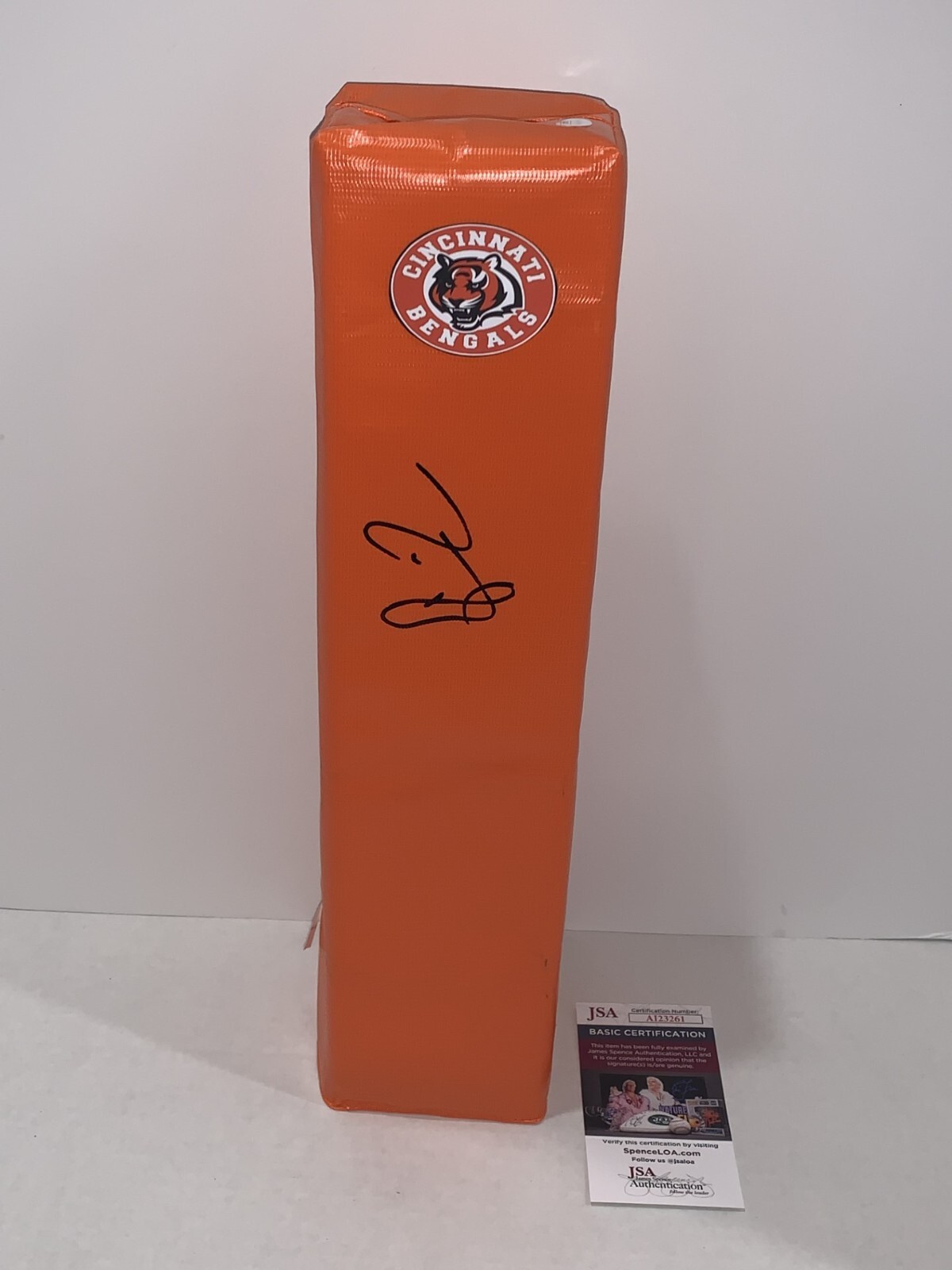 ZAC TAYLOR SIGNED TOUCHDOWN PYLON CINCINNATI BENGALS FOOTBALL JSA COA COLLECTIBLE MEMORABILIA