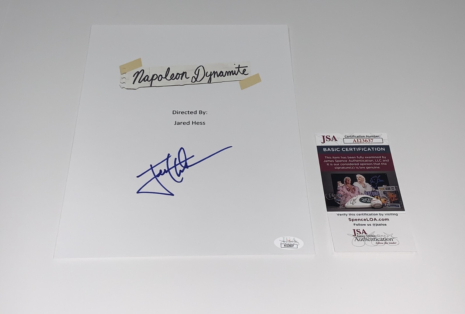 JON HEDER SIGNED NAPOLEON DYNAMITE FULL MOVIE SCRIPT JSA COA
