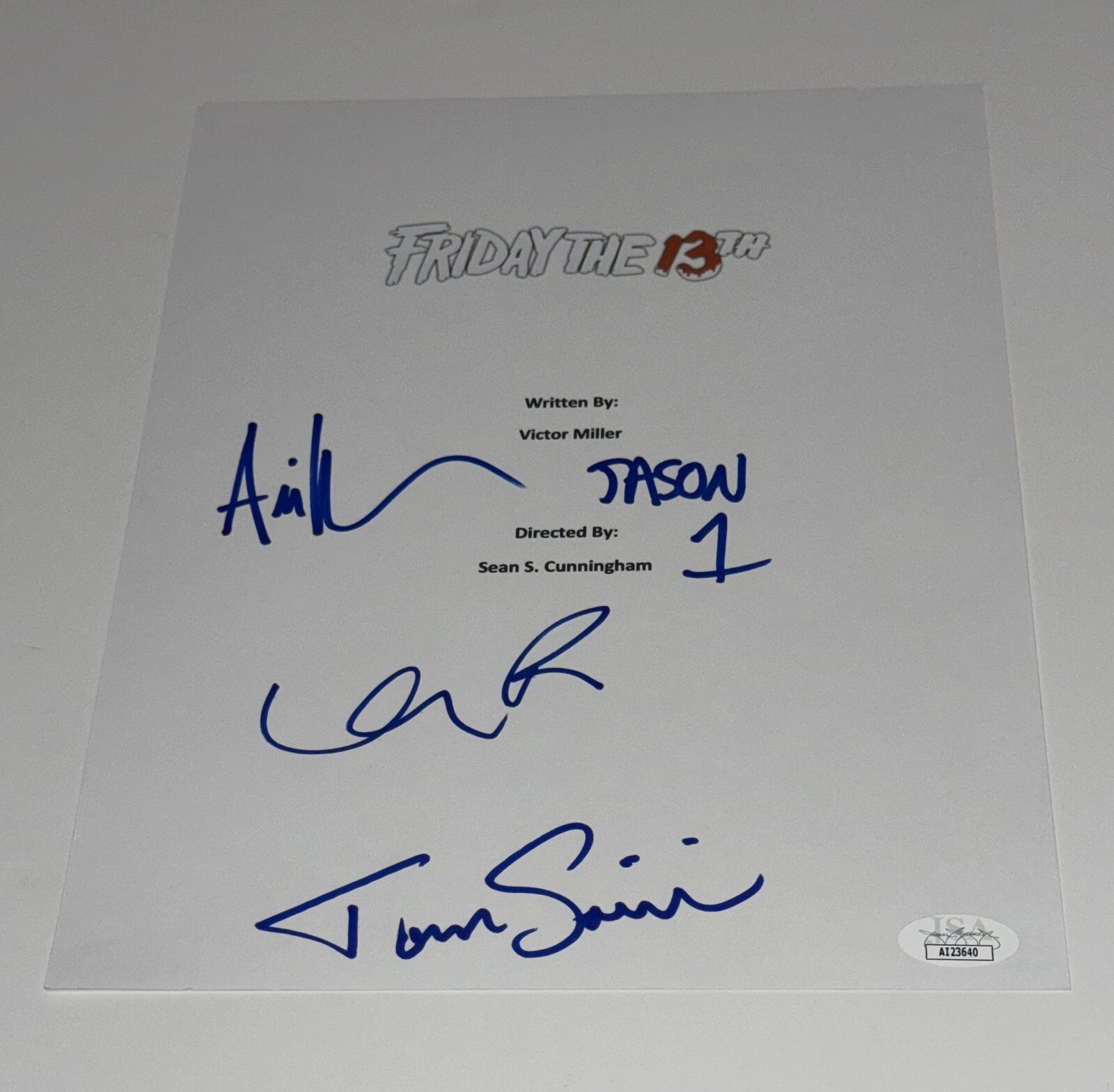 KEVIN BACON SIGNED FRIDAY THE 13TH MOVIE SCRIPT PROOF JSA COA
