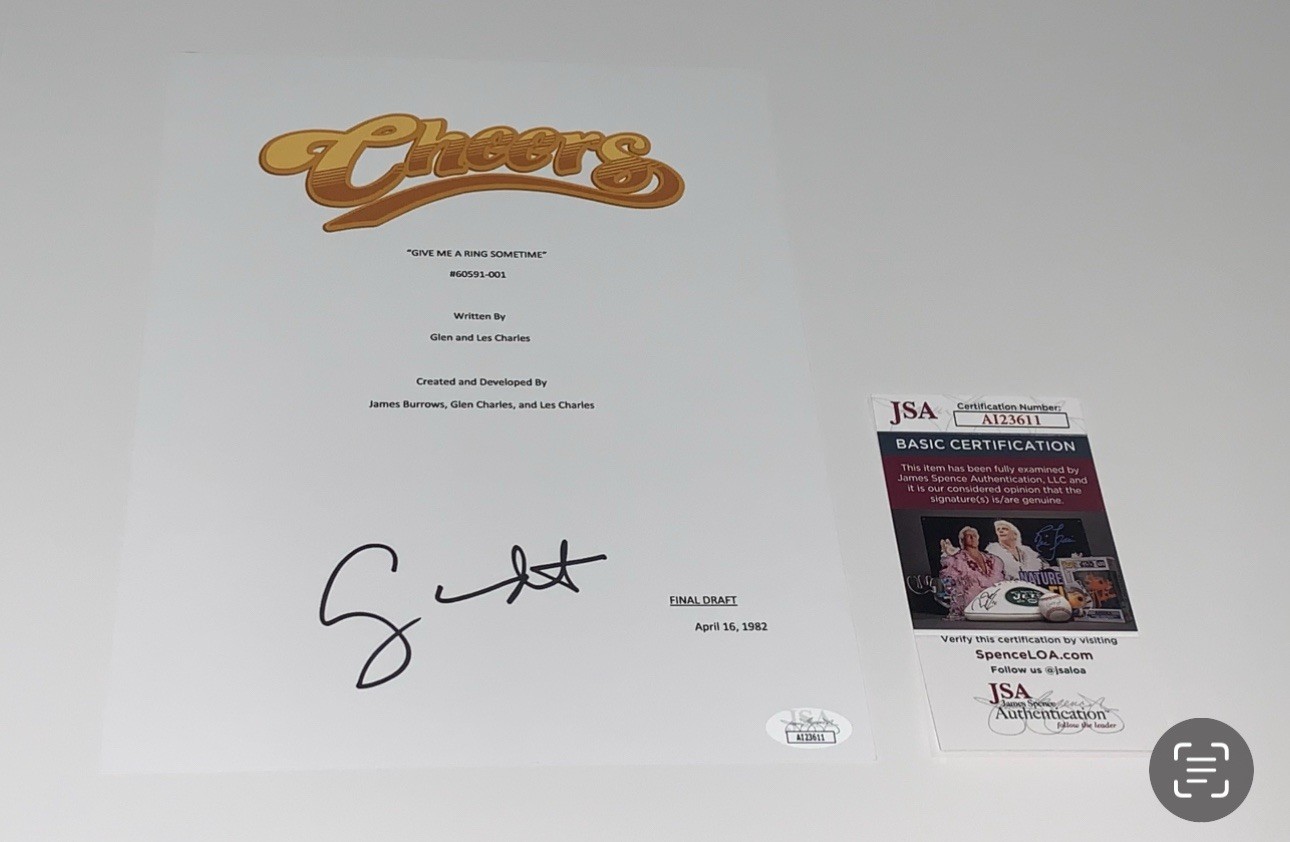 GEORGE WENDT SIGNED CHEERS PILOT EPISODE SCRIPT GIVE ME A RING SOMETIME JSA COA
