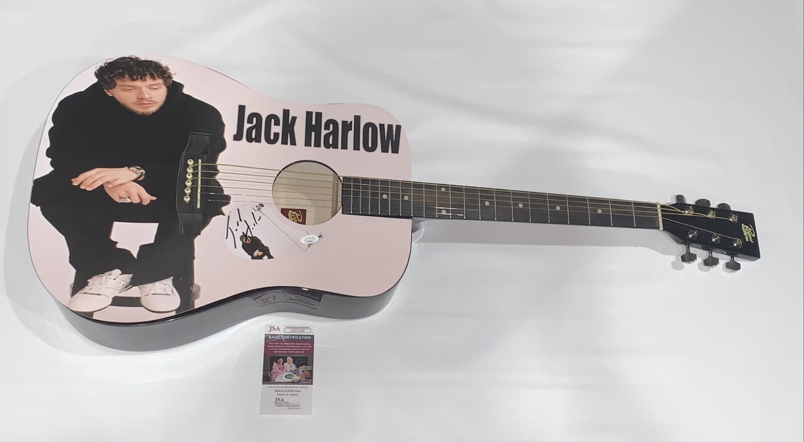 JACK HARLOW SIGNED CUSTOM ACOUSTIC GUITAR RAPPER FULL SIGNATURE JSA COA

