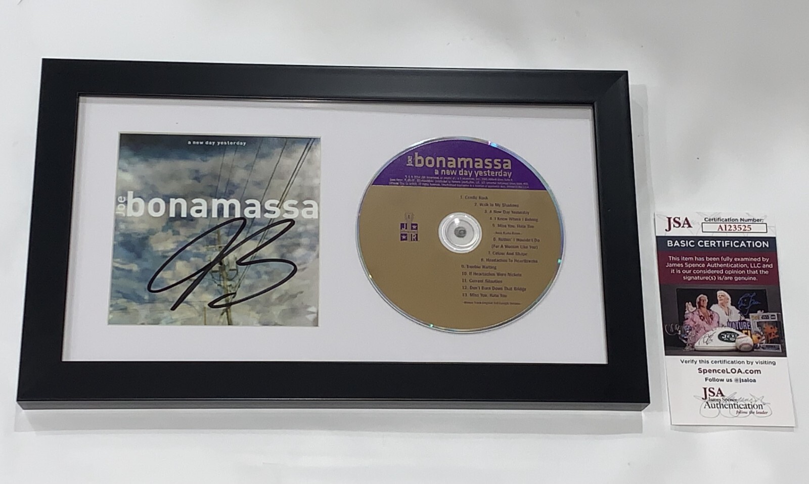 JOE BONAMASSA SIGNED FRAMED A NEW DAY YESTERDAY CD JSA COA
